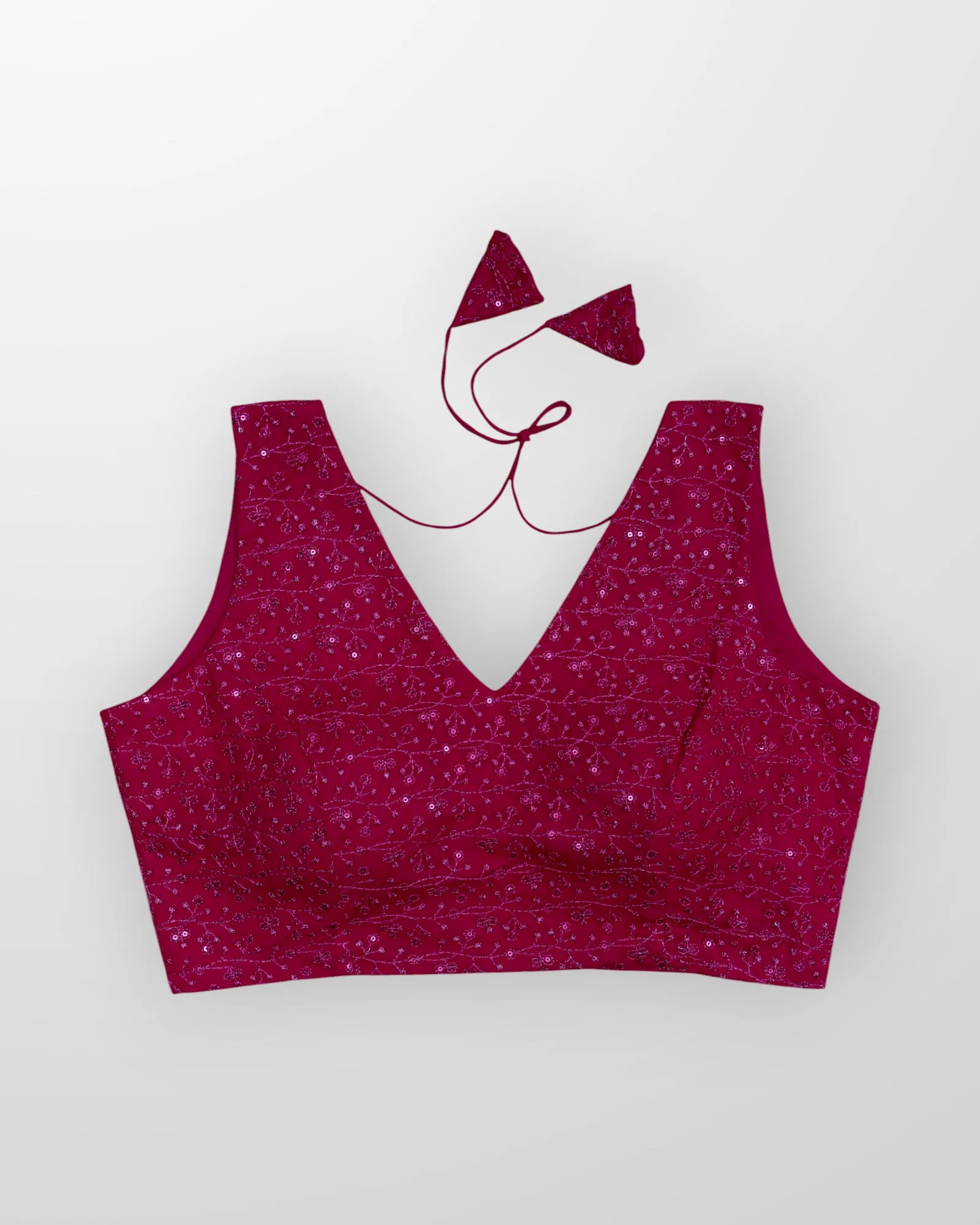 V Neck Embroidered Cotton Readymade Blouse