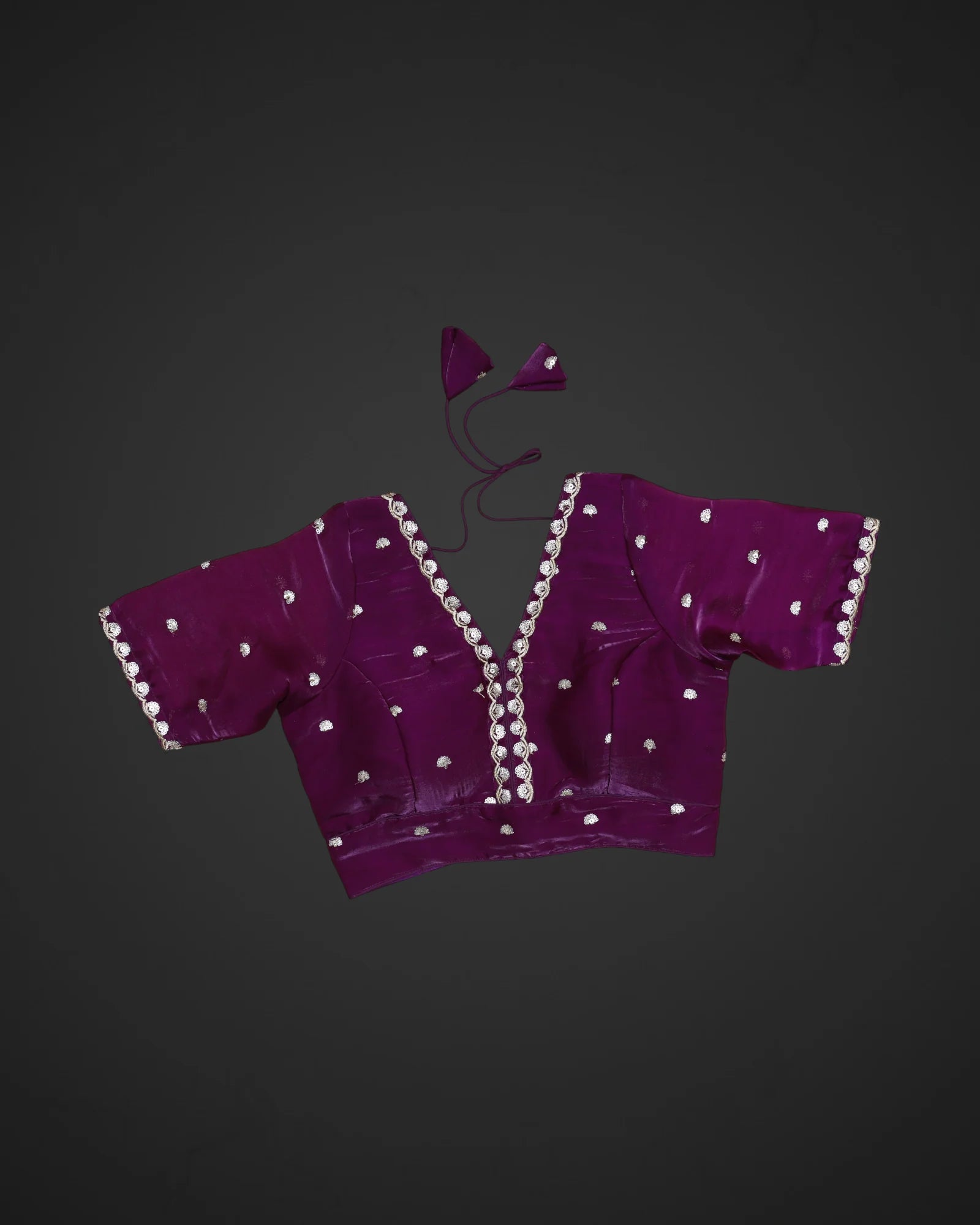 Chanderi V Neck Readymade Blouse