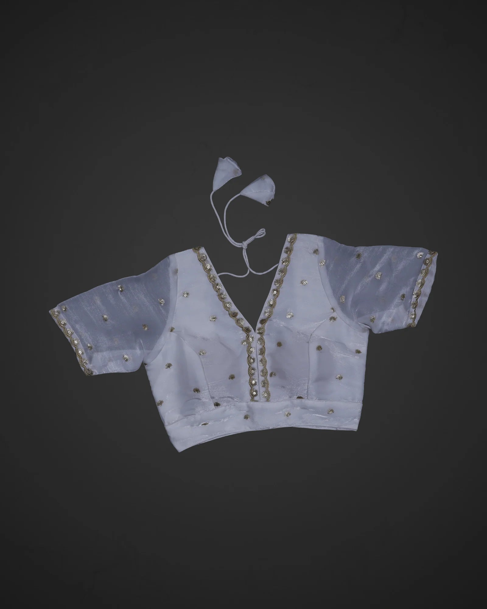 Chanderi V Neck Readymade Blouse