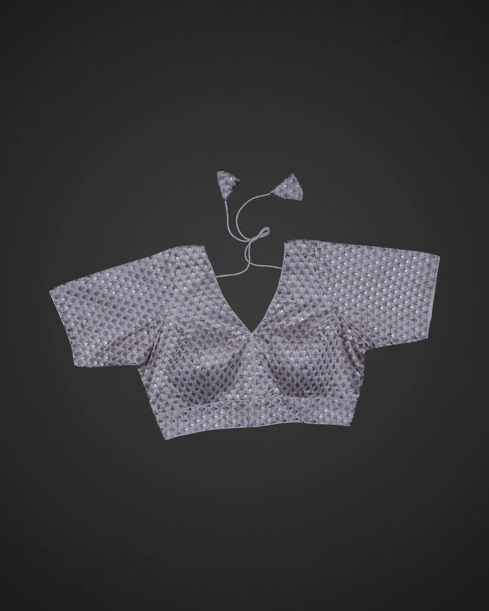 Silk V Neck Hook Back Readymade Blouse