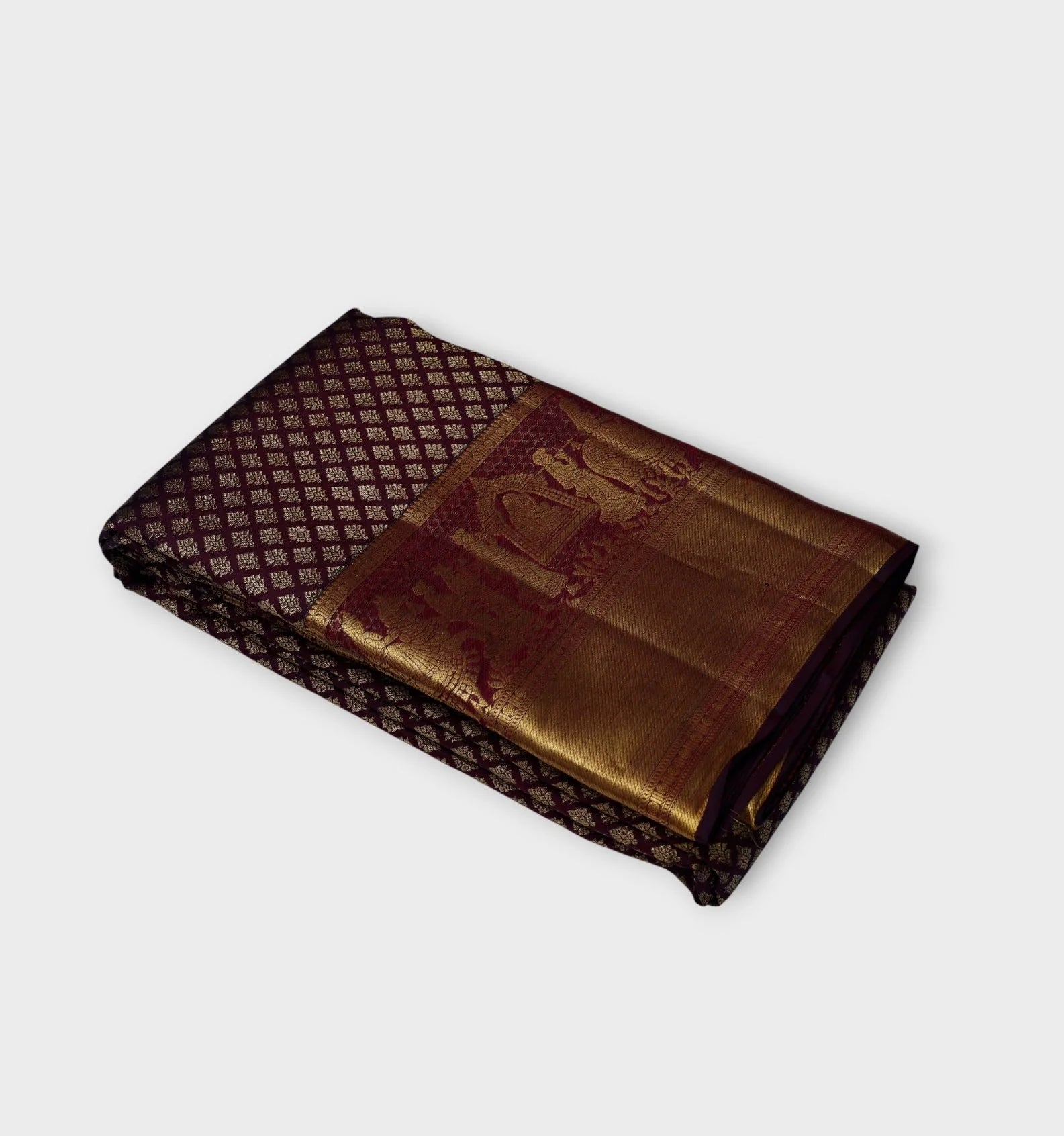 Maroon Pure Pattu Silk Saree With Border