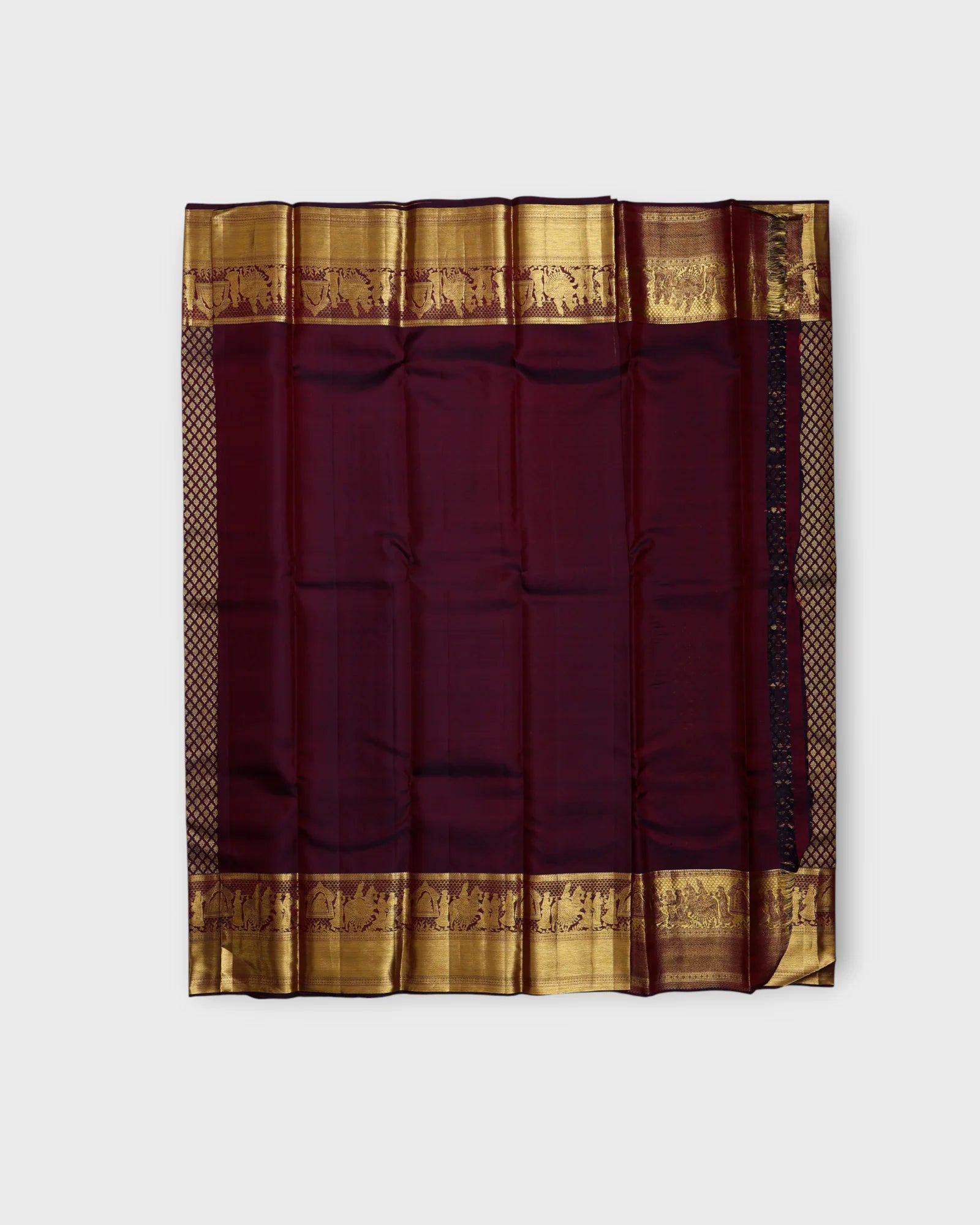 Maroon Pure Pattu Silk Saree With Border