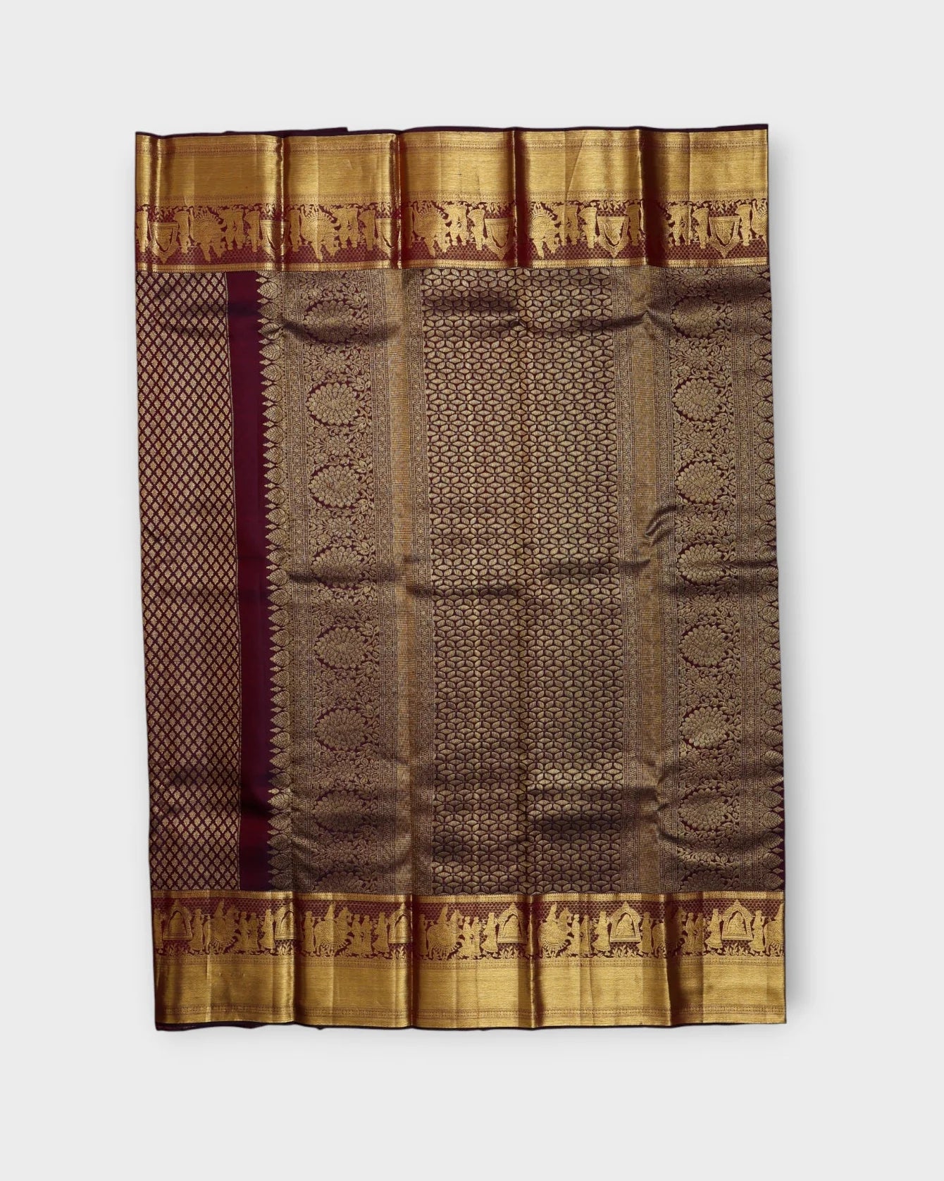 Maroon Pure Pattu Silk Saree With Border