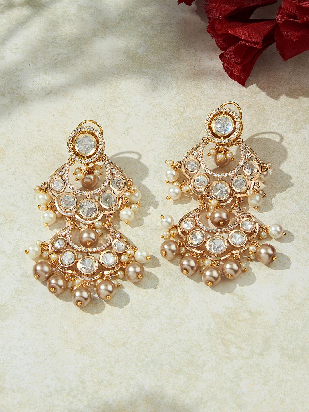 Gilded Elegance Kundan Polki Earrings - Dyulokha