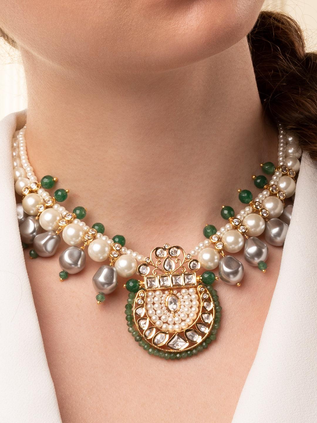 Agate Elegance Bespoke Necklace with Pearls - Dyulokha