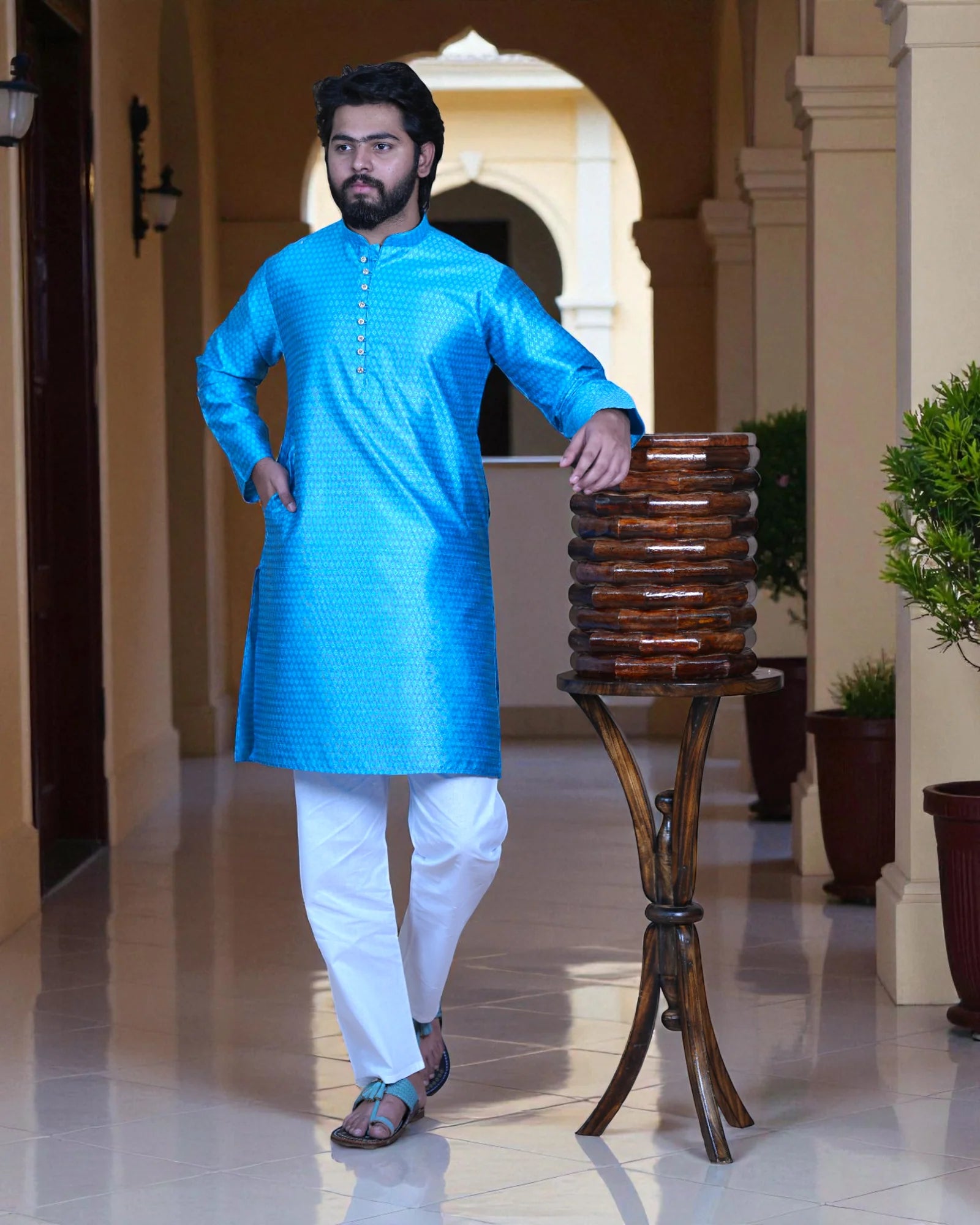 Embrace Tradition Exquisite Textured Kurta Pajama