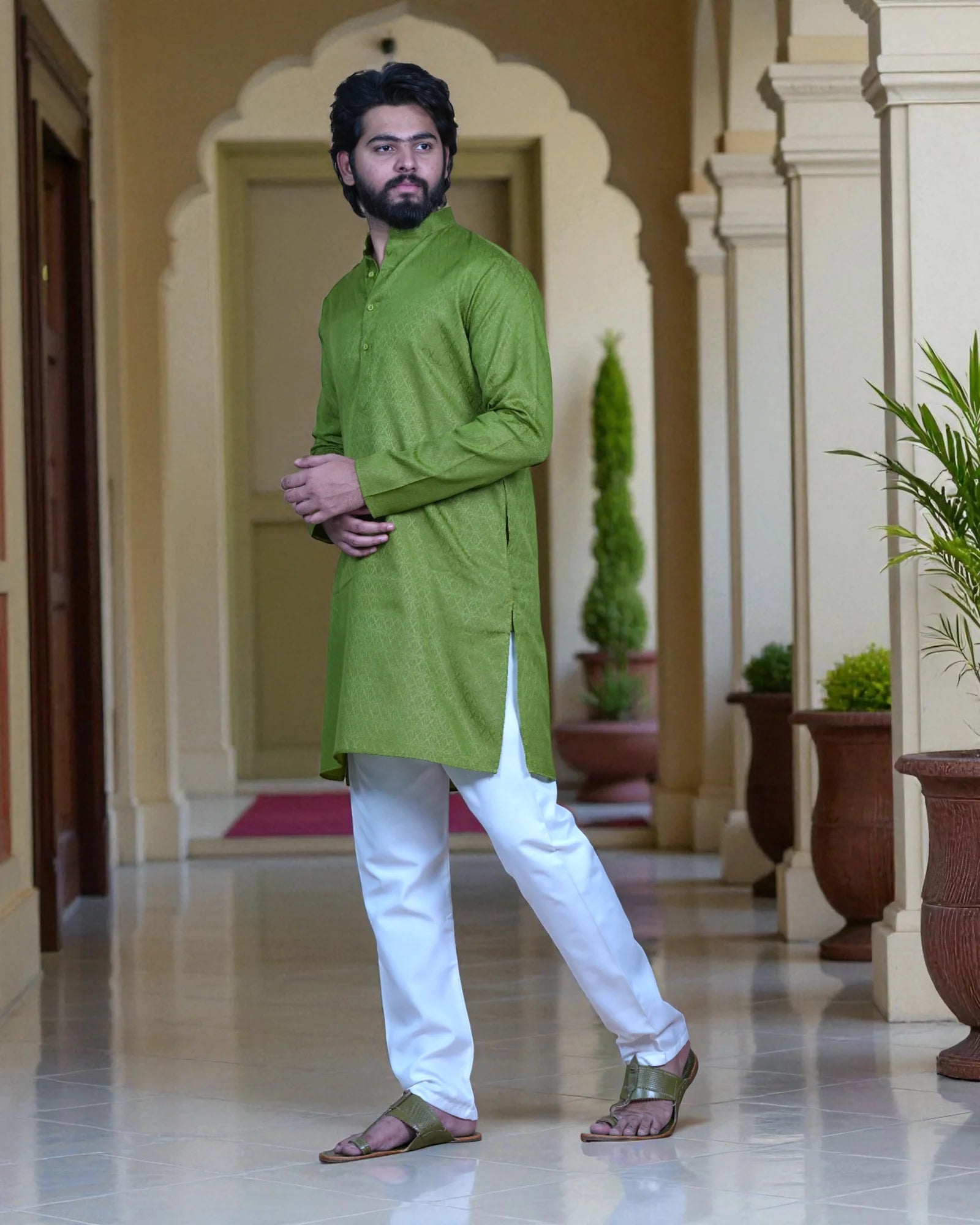 Jacquard Woven Kurta Pajama Set