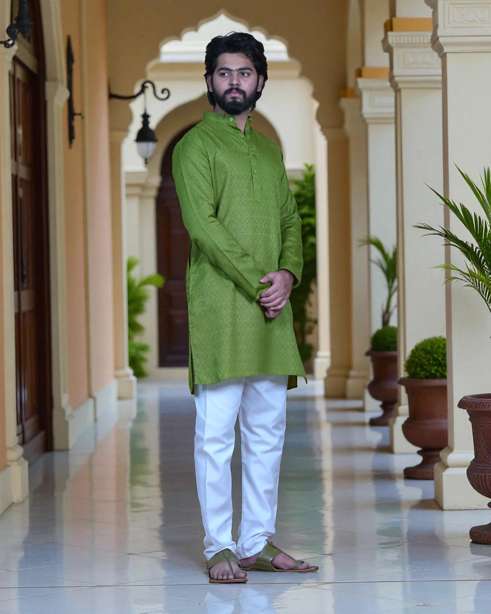 Jacquard Woven Kurta Pajama Set