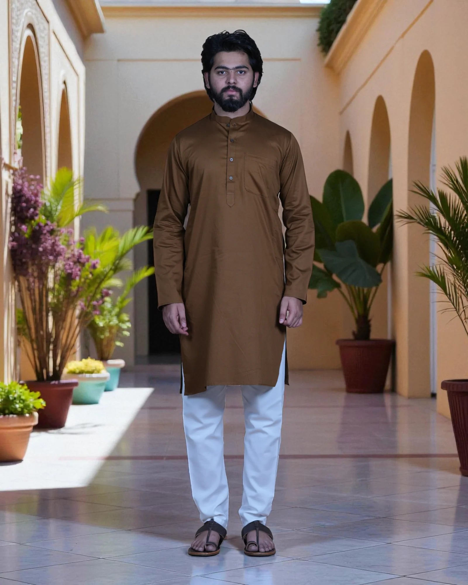 Cotton Plain Kurta Pajama Set