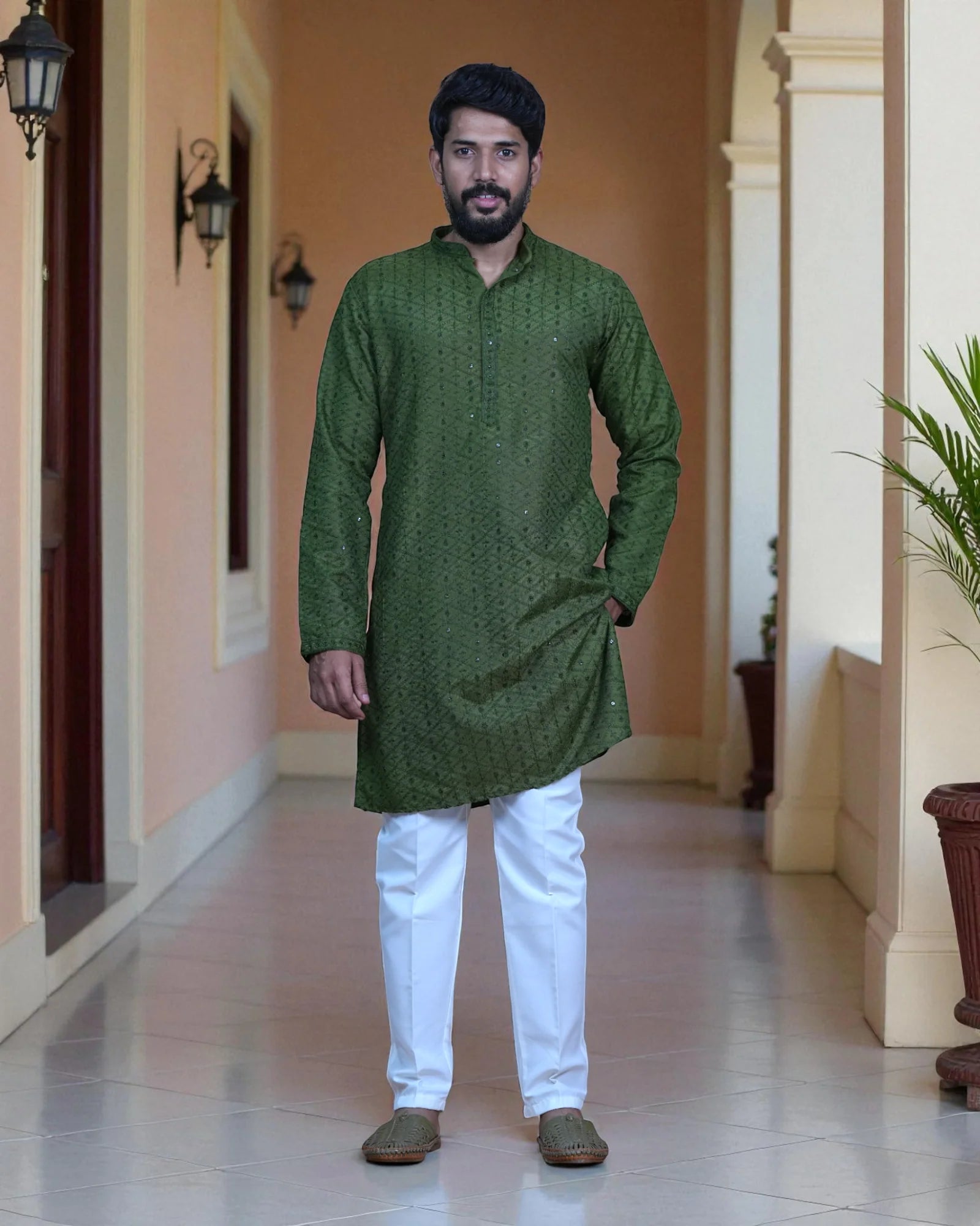 Traditional Embroidered Kurta Set