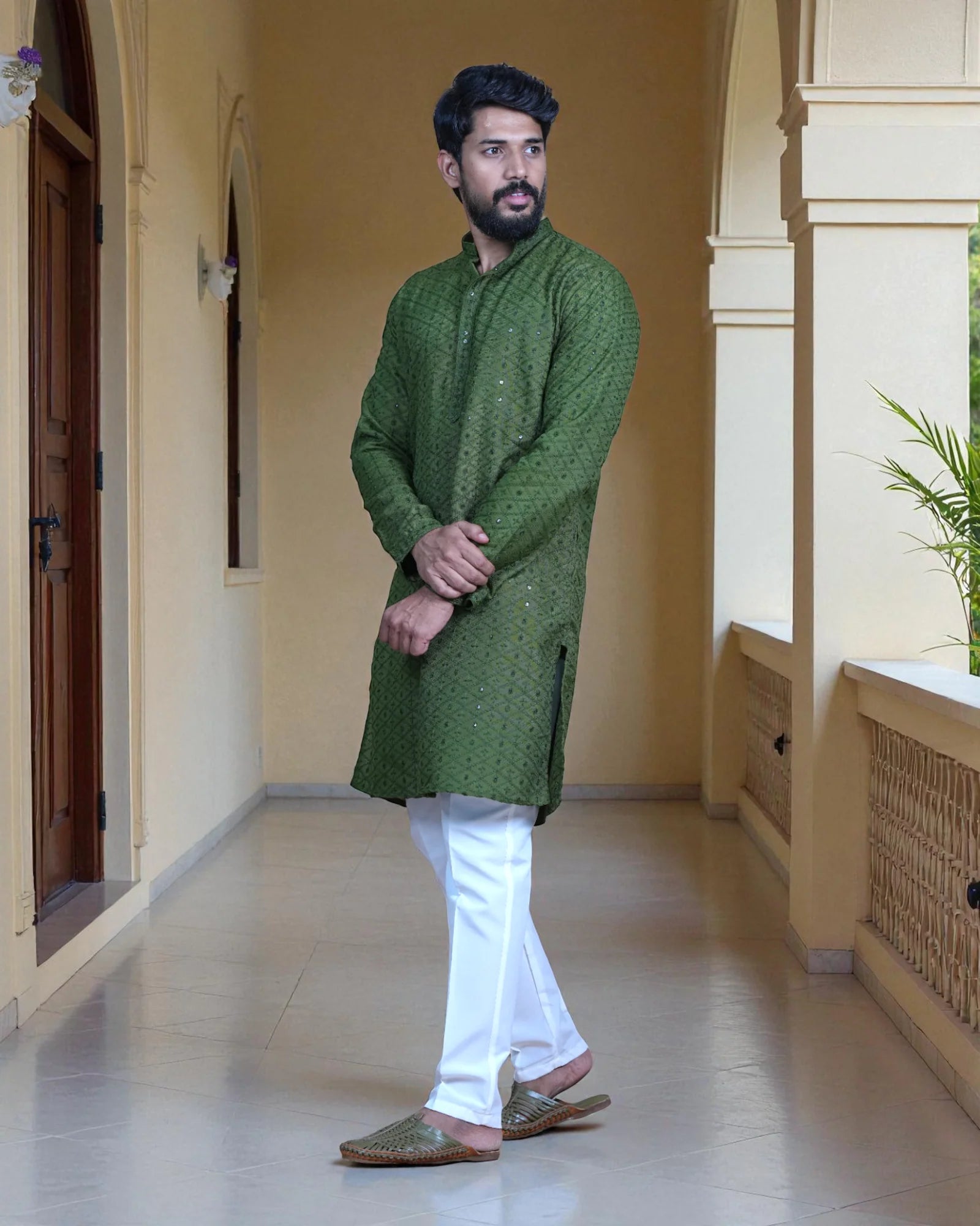 Traditional Embroidered Kurta Set