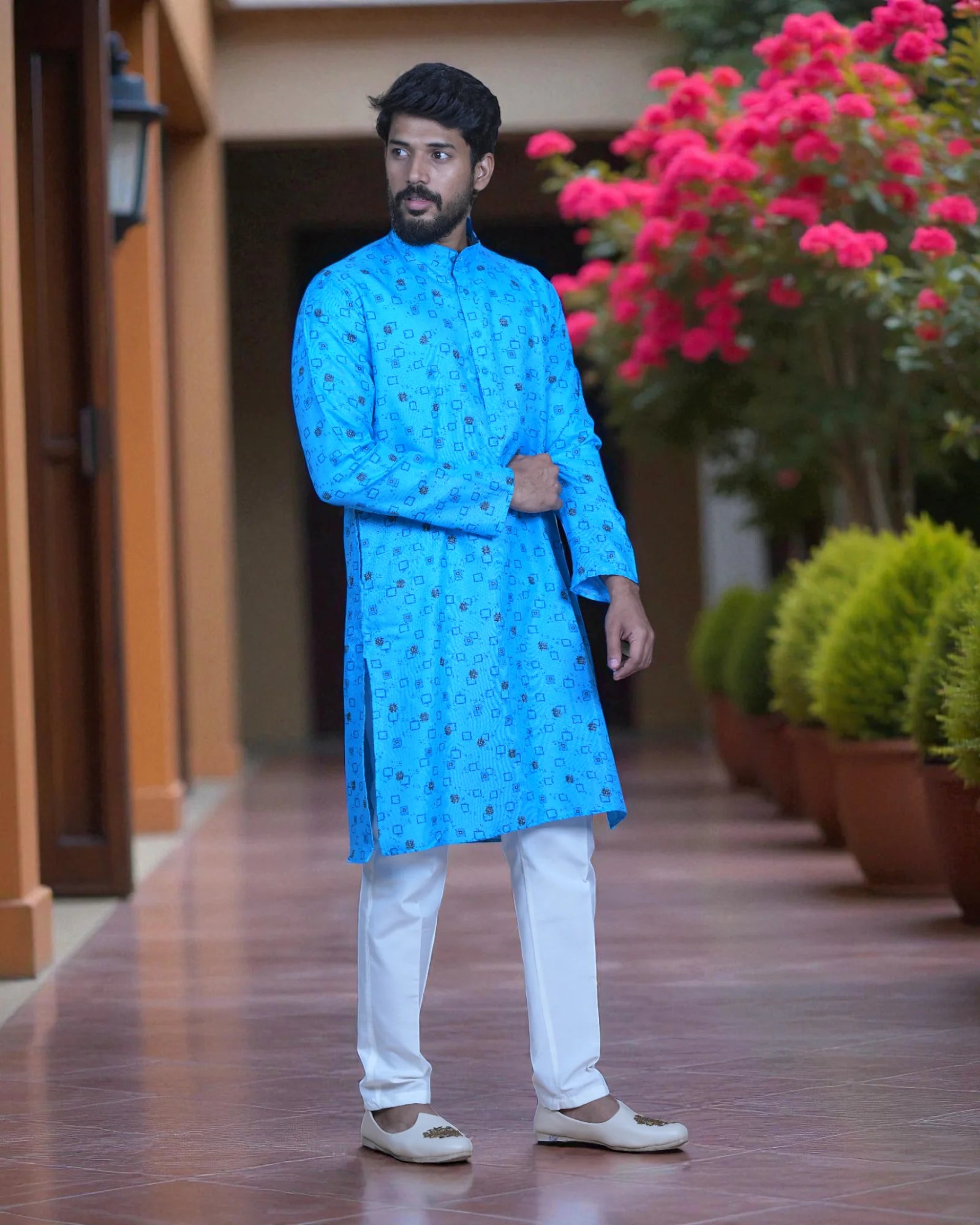 Cotton Block Printed Kurta Pajama Set