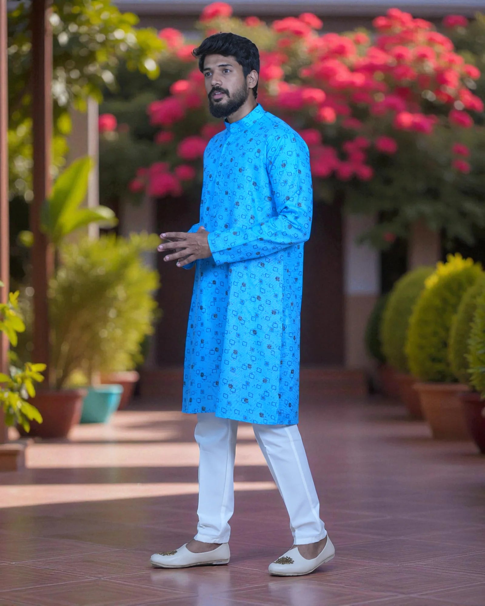 Cotton Block Printed Kurta Pajama Set