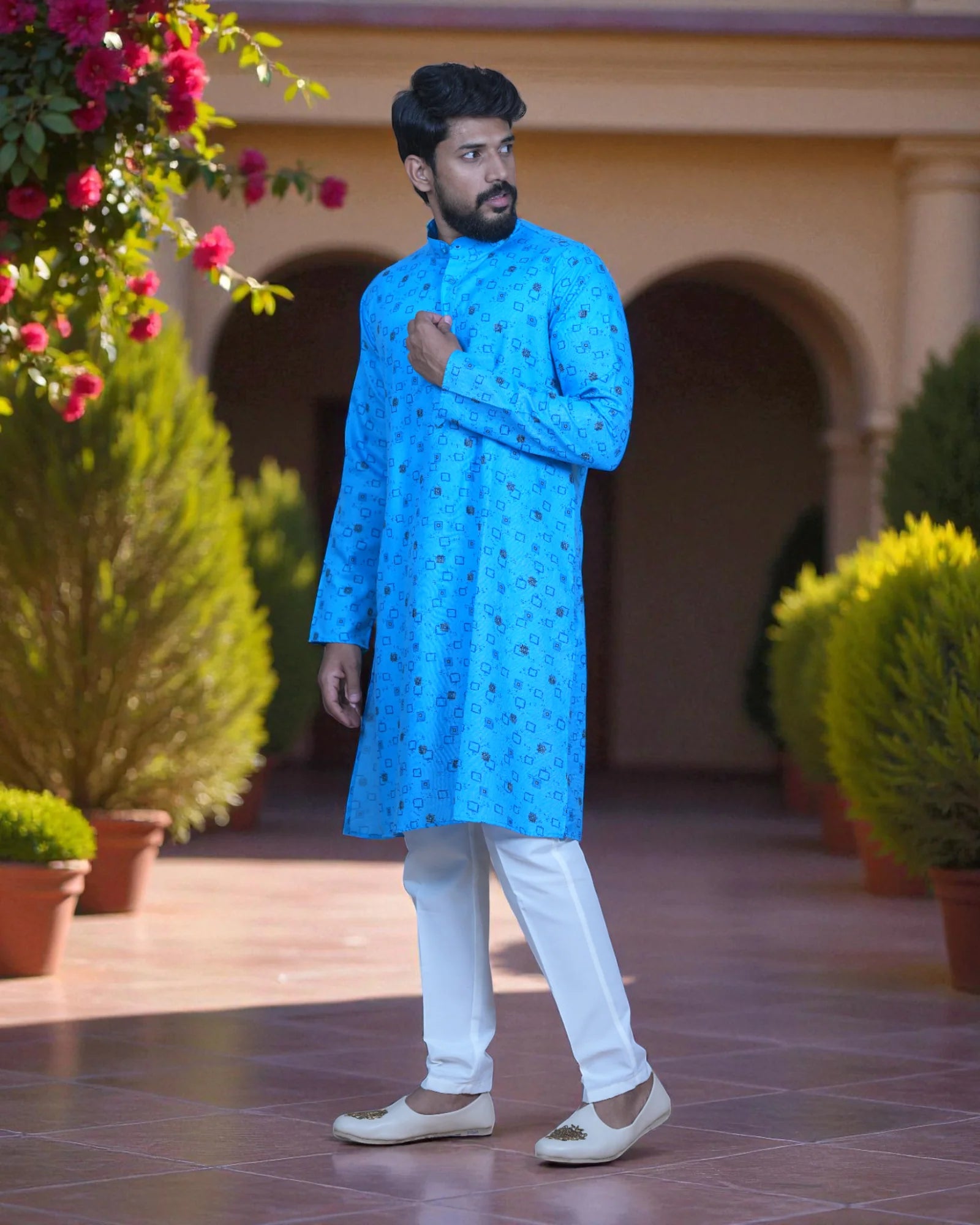 Cotton Block Printed Kurta Pajama Set