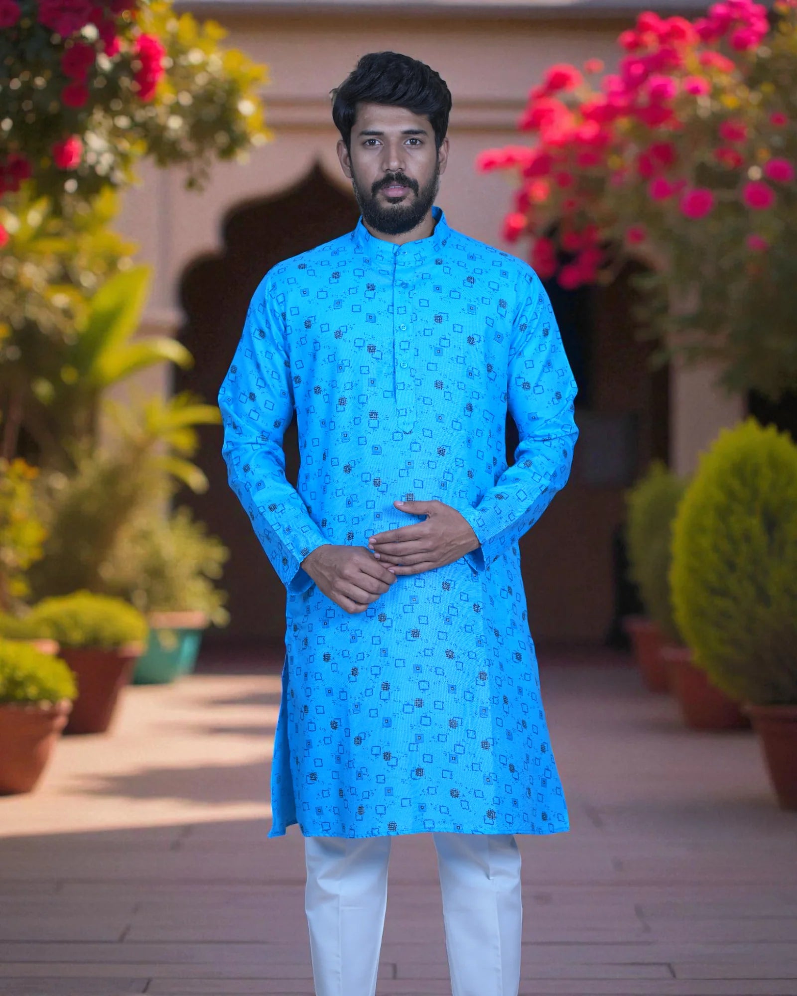 Cotton Block Printed Kurta Pajama Set