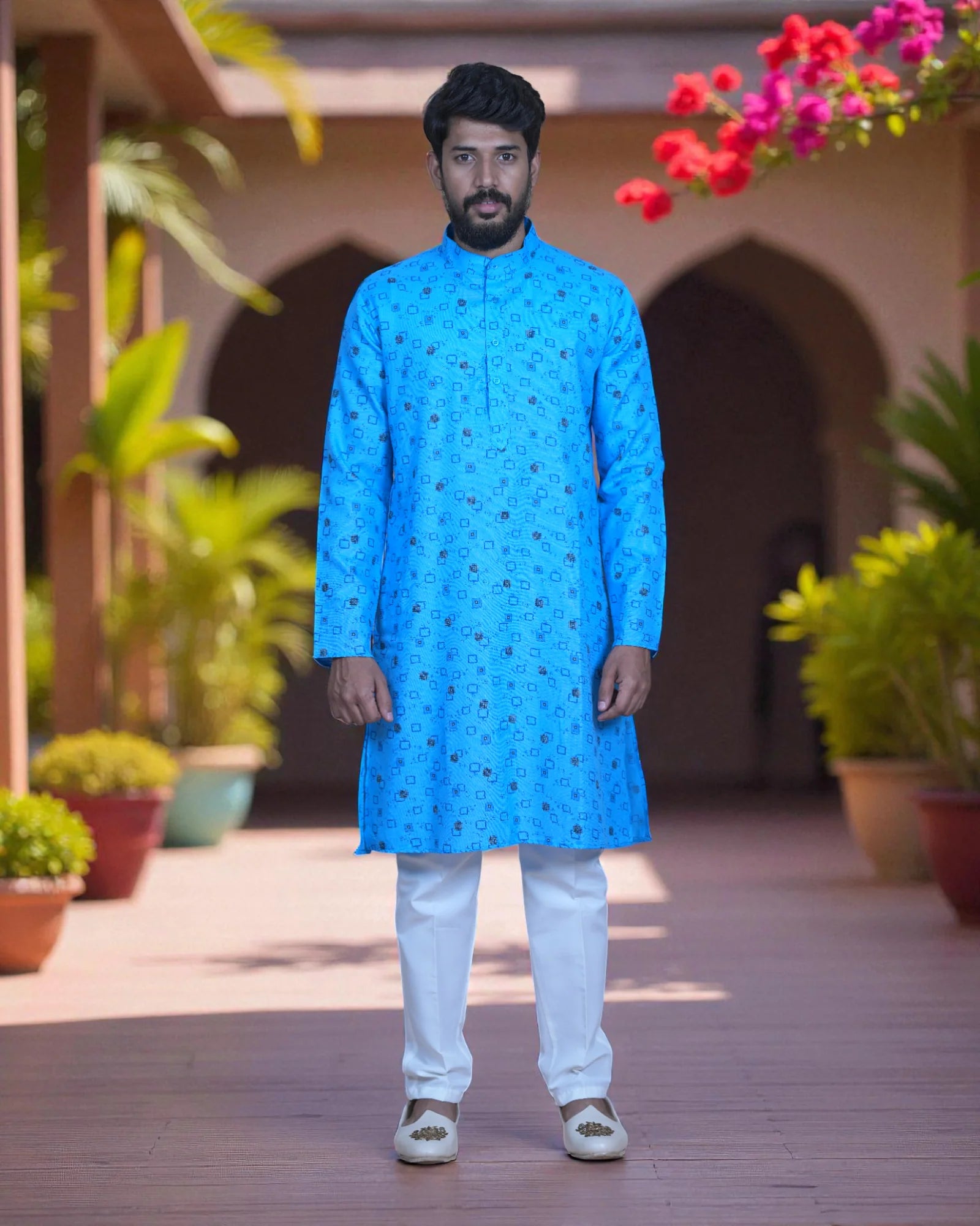 Cotton Block Printed Kurta Pajama Set