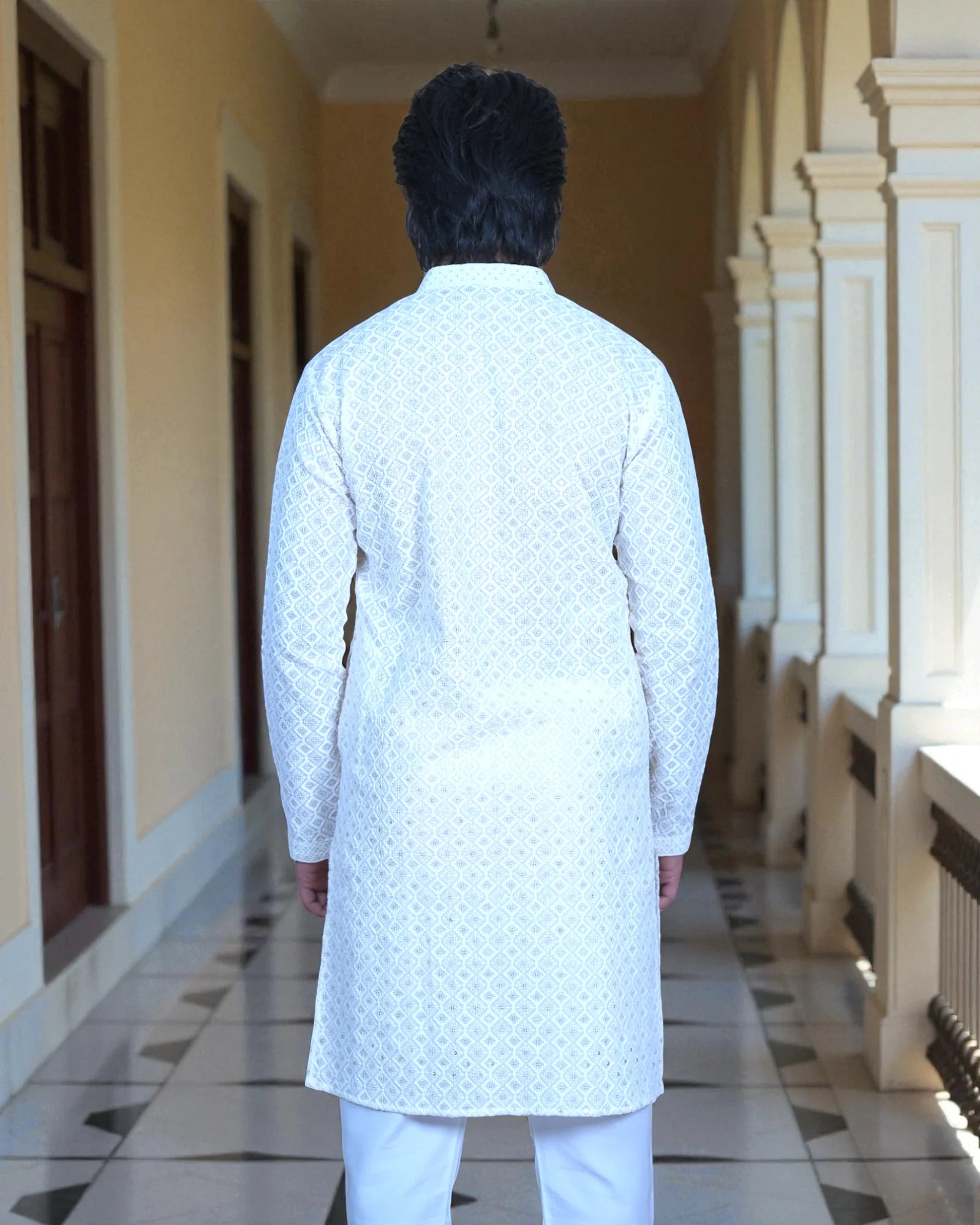 Cotton Blend Sequins Kurta Set