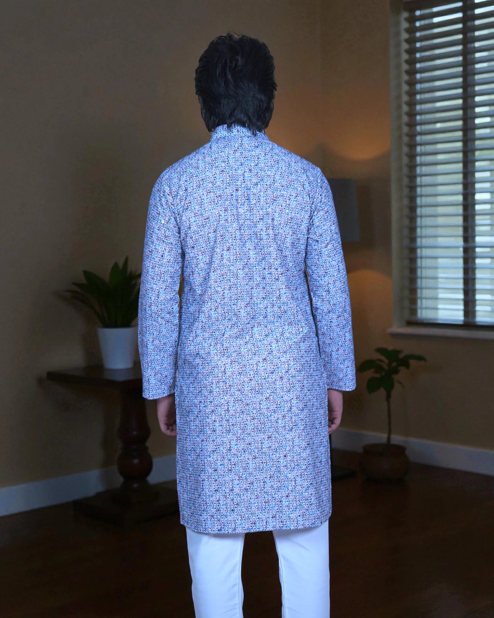 Floral Printed Cotton Blend Kurta Pajama Set