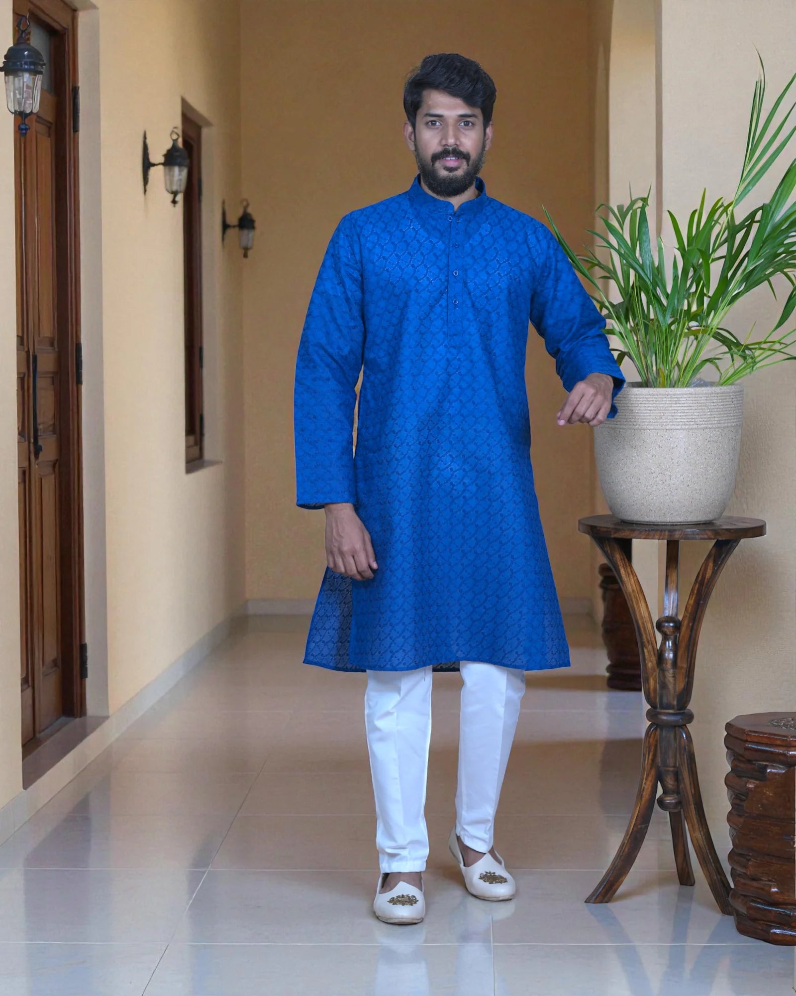 Cotton Handwoven Kurta Pajama Set