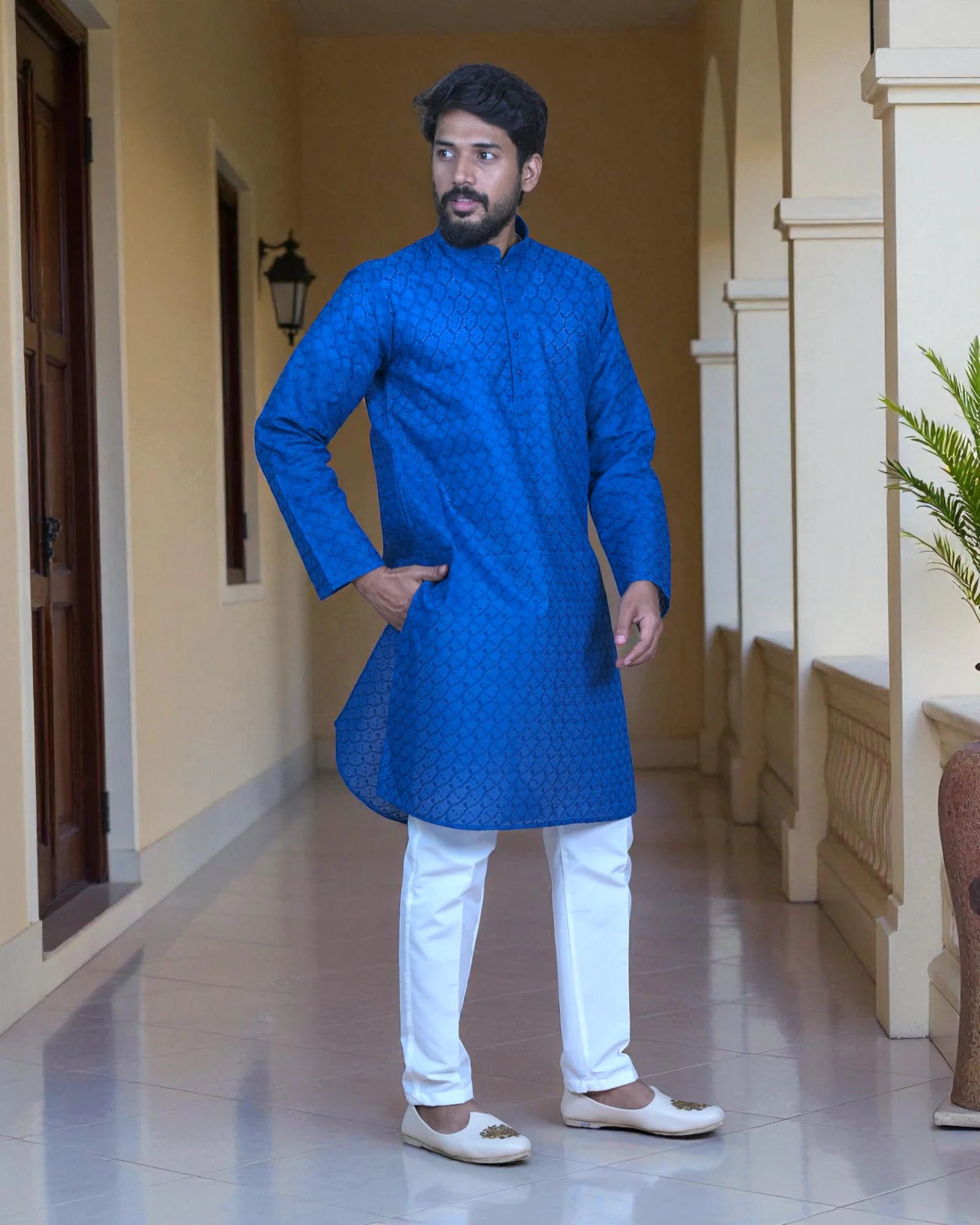Cotton Handwoven Kurta Pajama Set