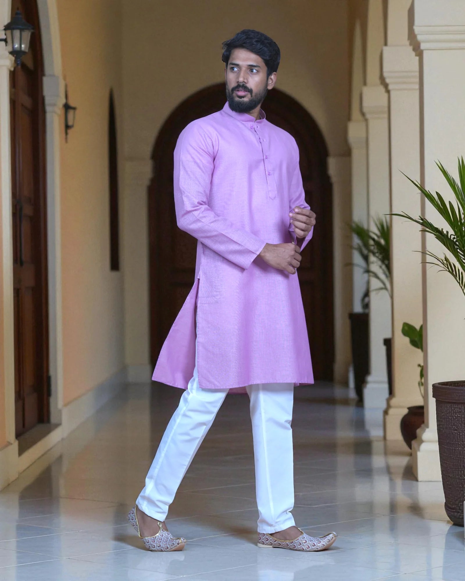 Cotton Plain Kurta Pajama Set