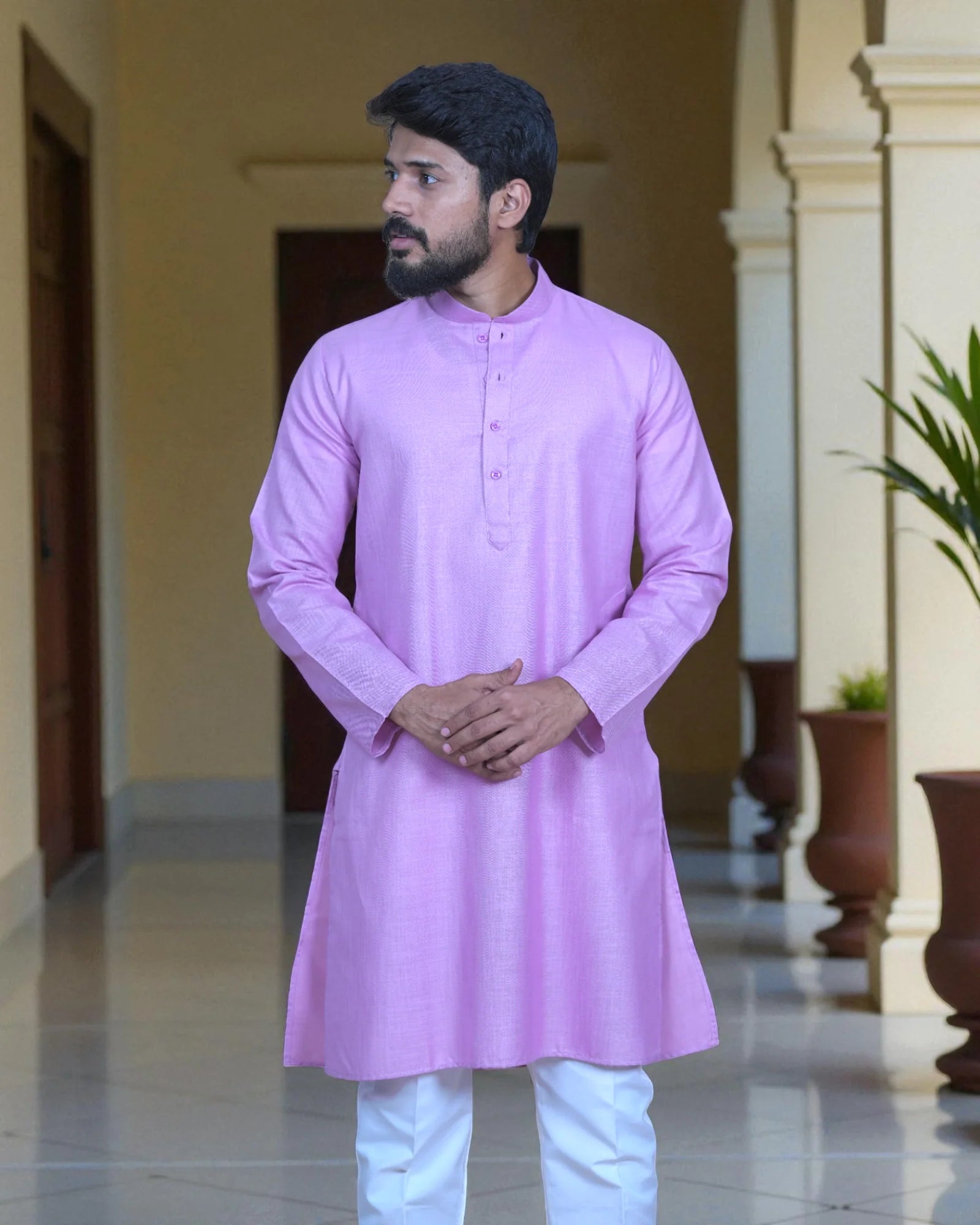 Cotton Plain Kurta Pajama Set