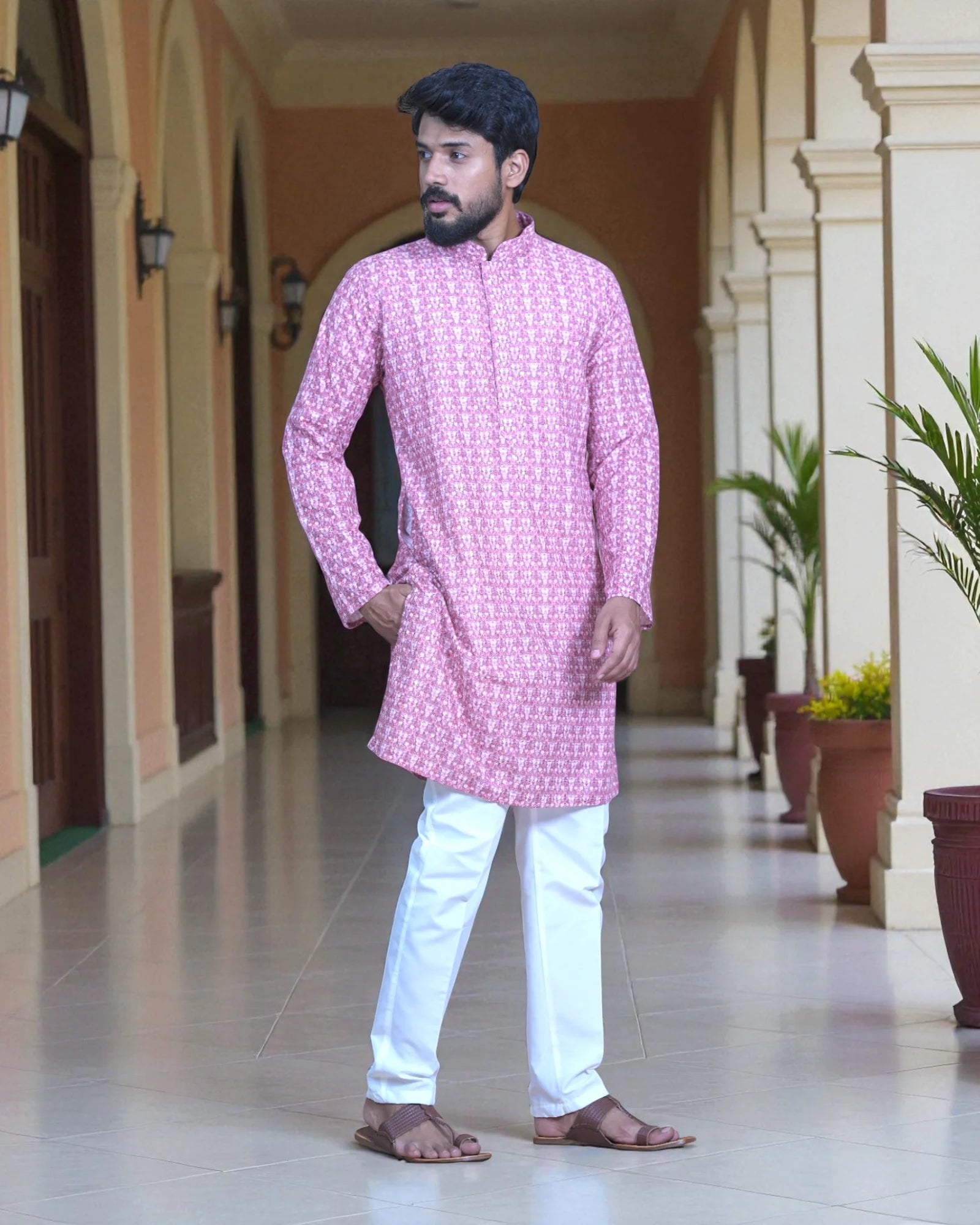Floral Cotton Print Kurta Pajama Set
