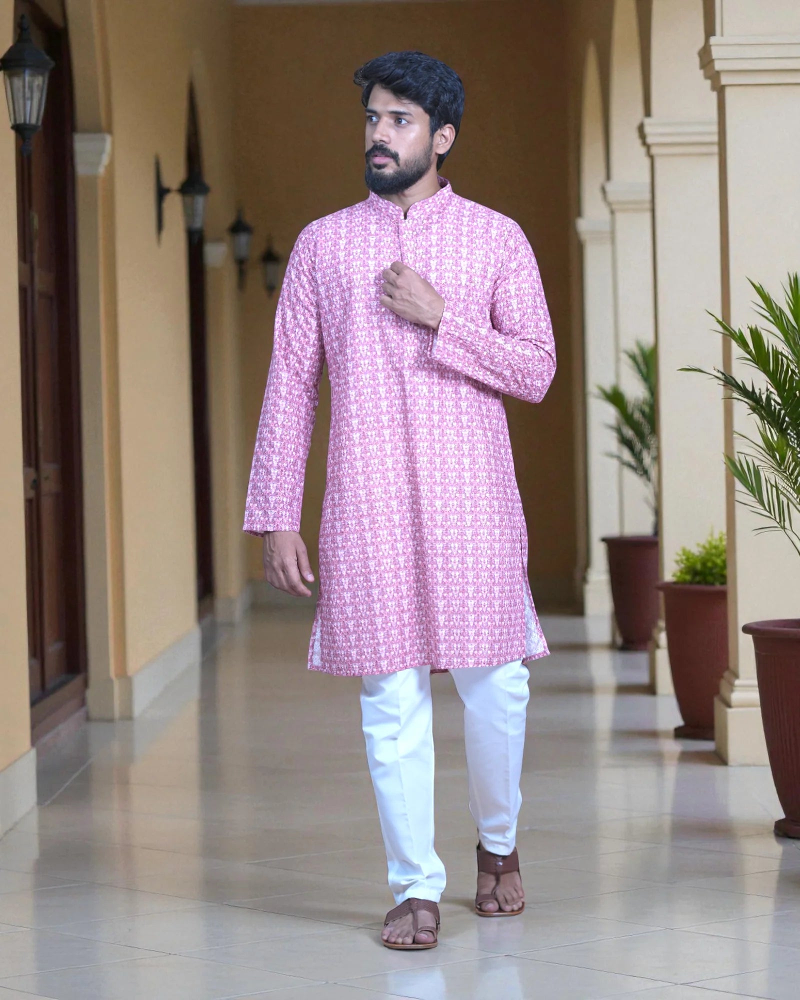 Floral Cotton Print Kurta Pajama Set