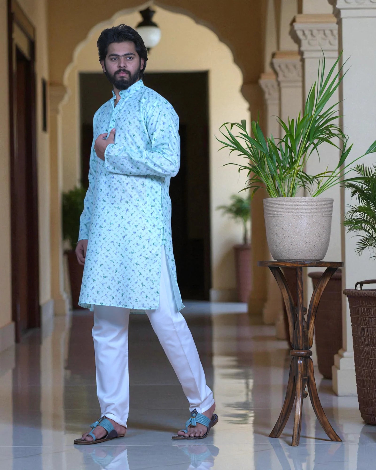 Floral Cotton Printed Kurta Pajama Set
