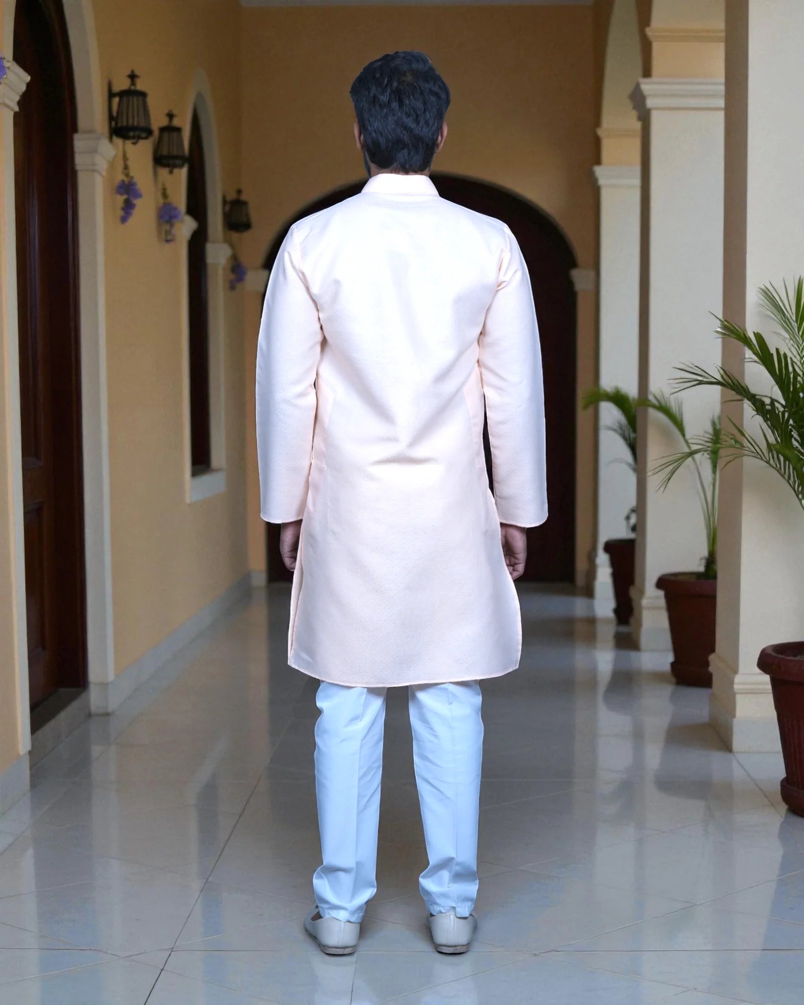 Jacquard Woven Cotton Kurta Pajama Set