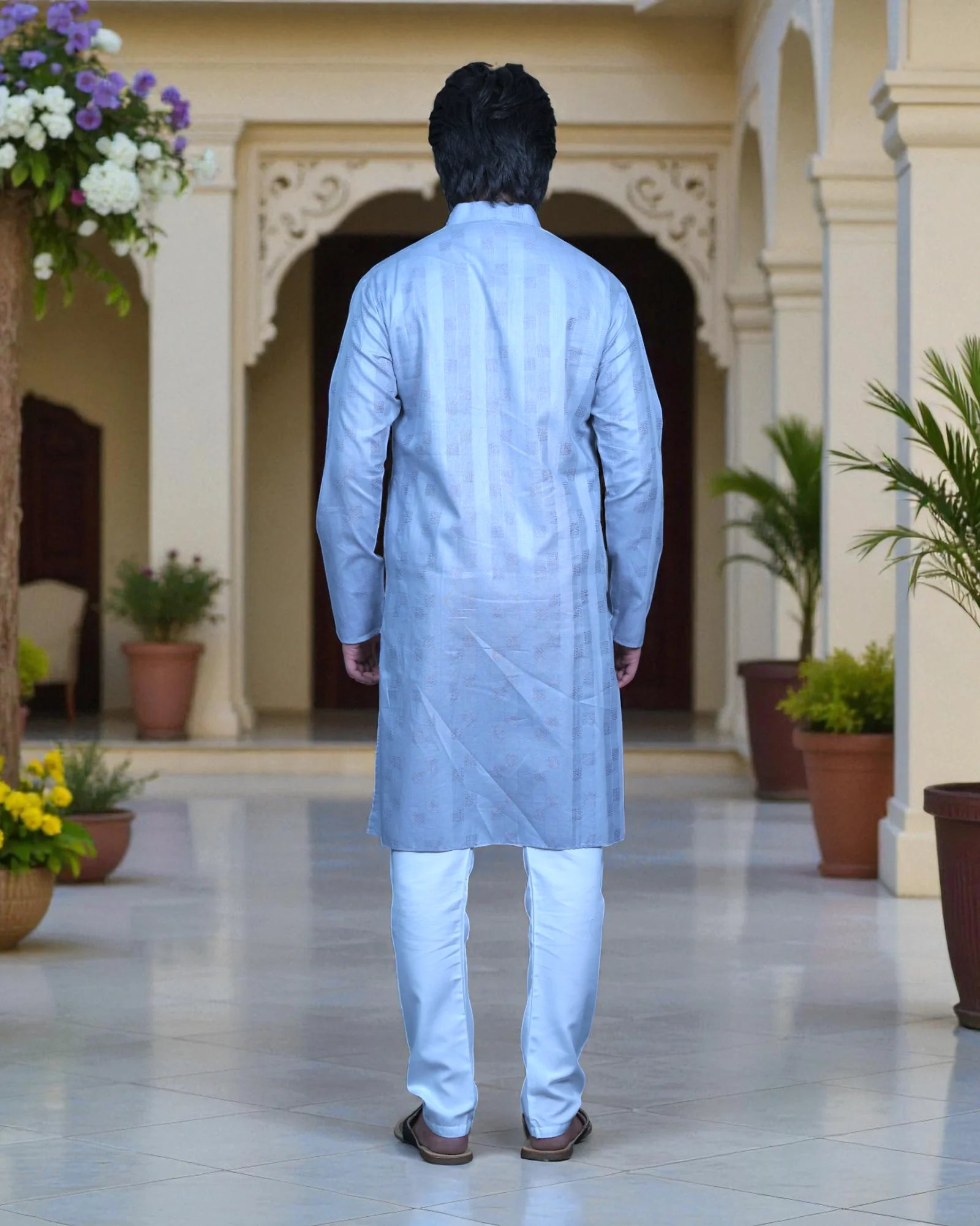 Malai Cotton Embroidered Kurta Pajama Set