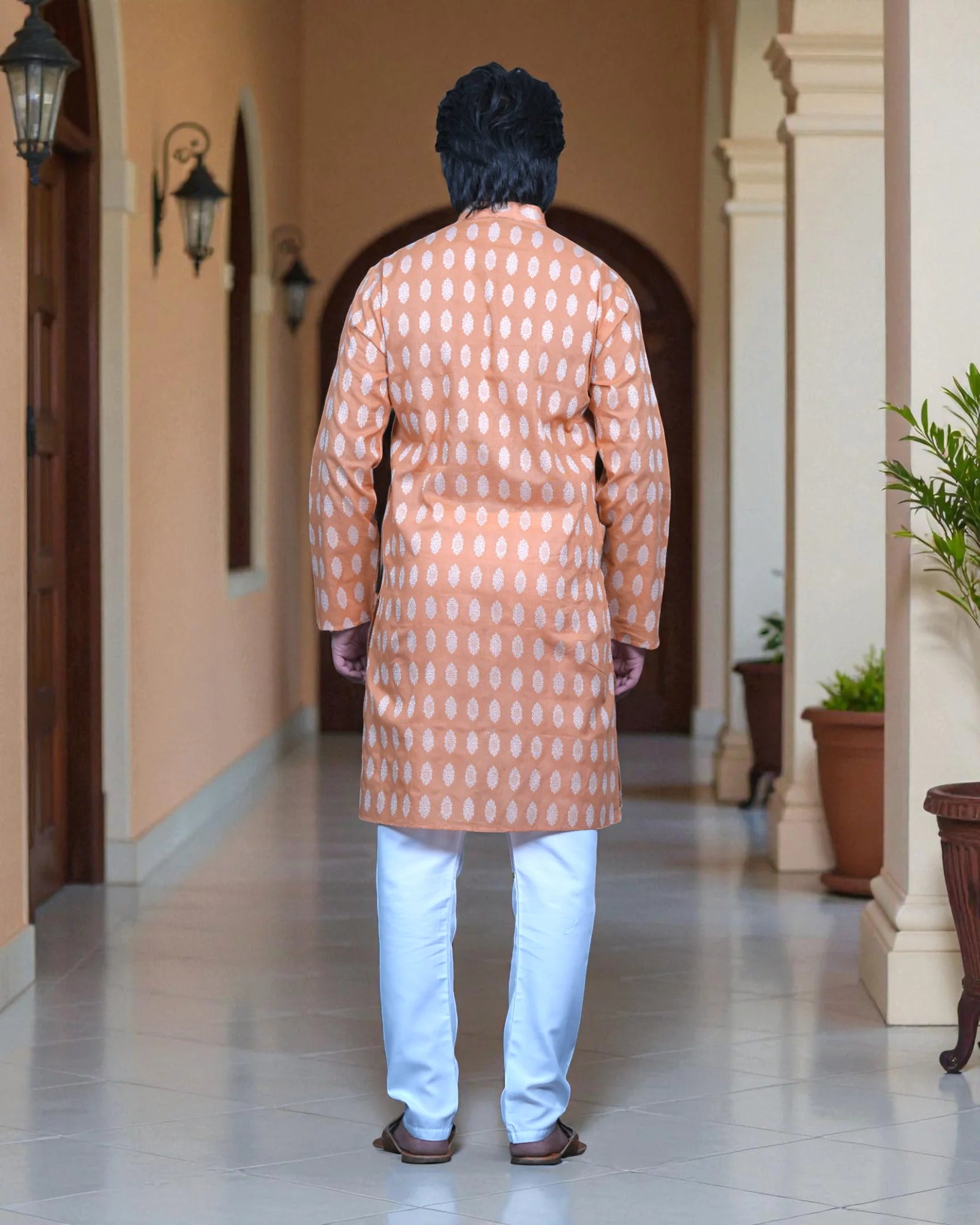 Cotton Blend Embroidered Kurta Pajama Set