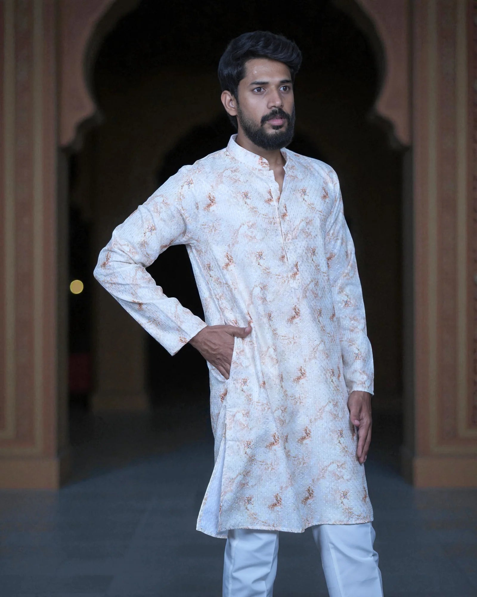 Cotton Shibori Printed Kurta Pajama Set
