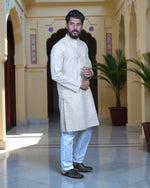 Khadi Cotton Kurta Pajama Set with Textured Design