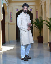 Khadi Cotton Kurta Pajama Set with Textured Design