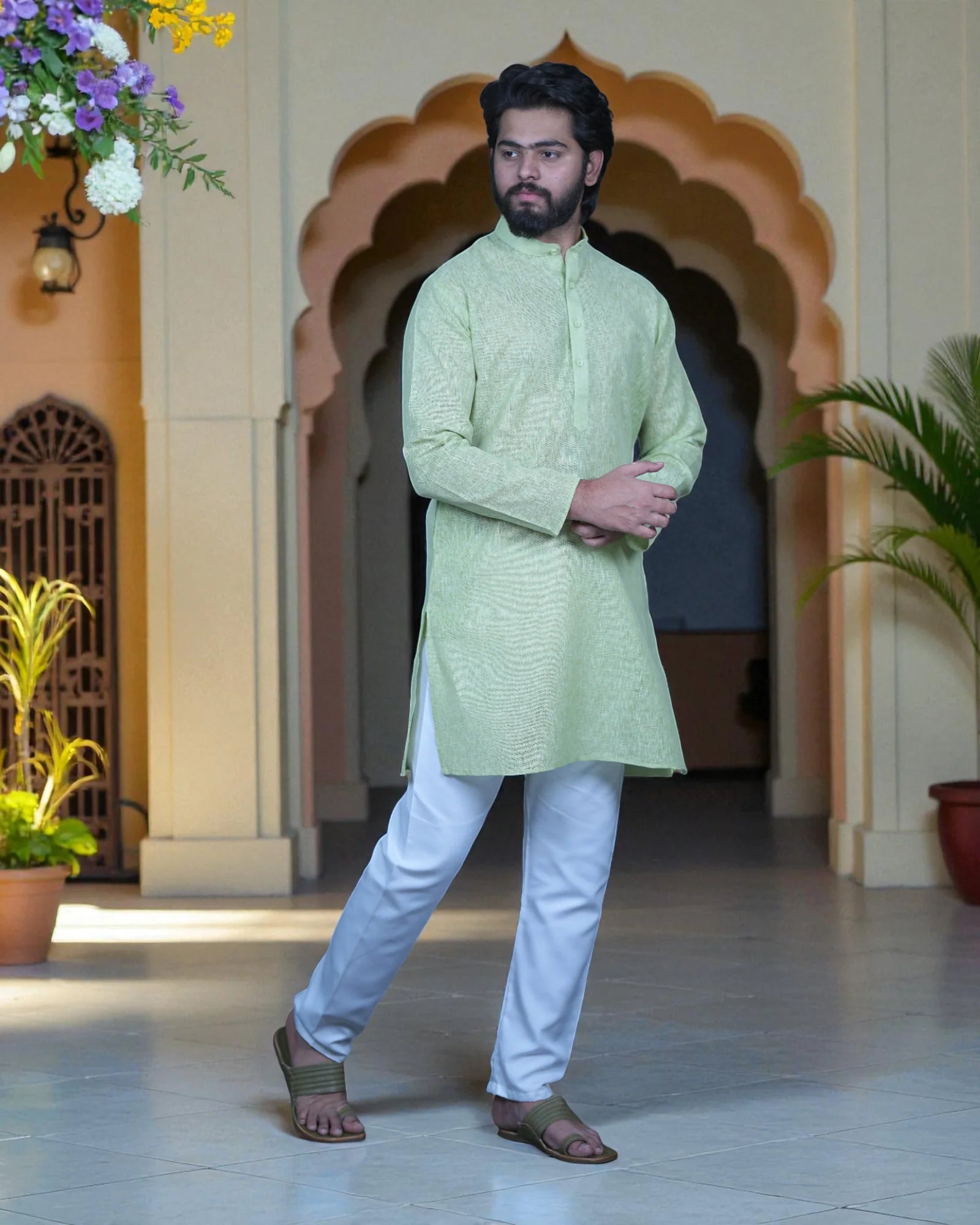 Khadi Cotton Plain Kurta Pajama