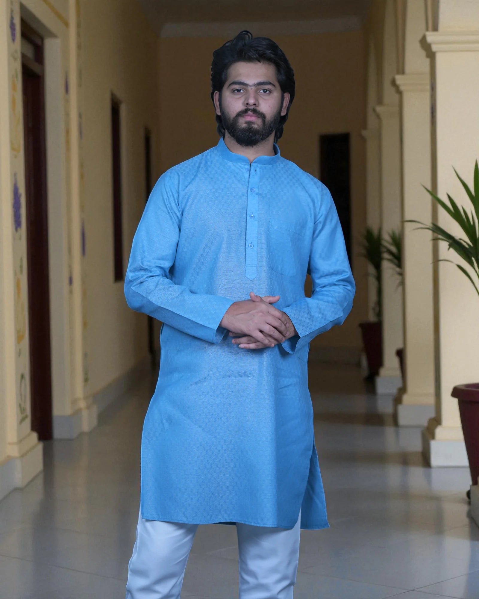 Timeless Tradition Textured Kurta Pajama Ensemble