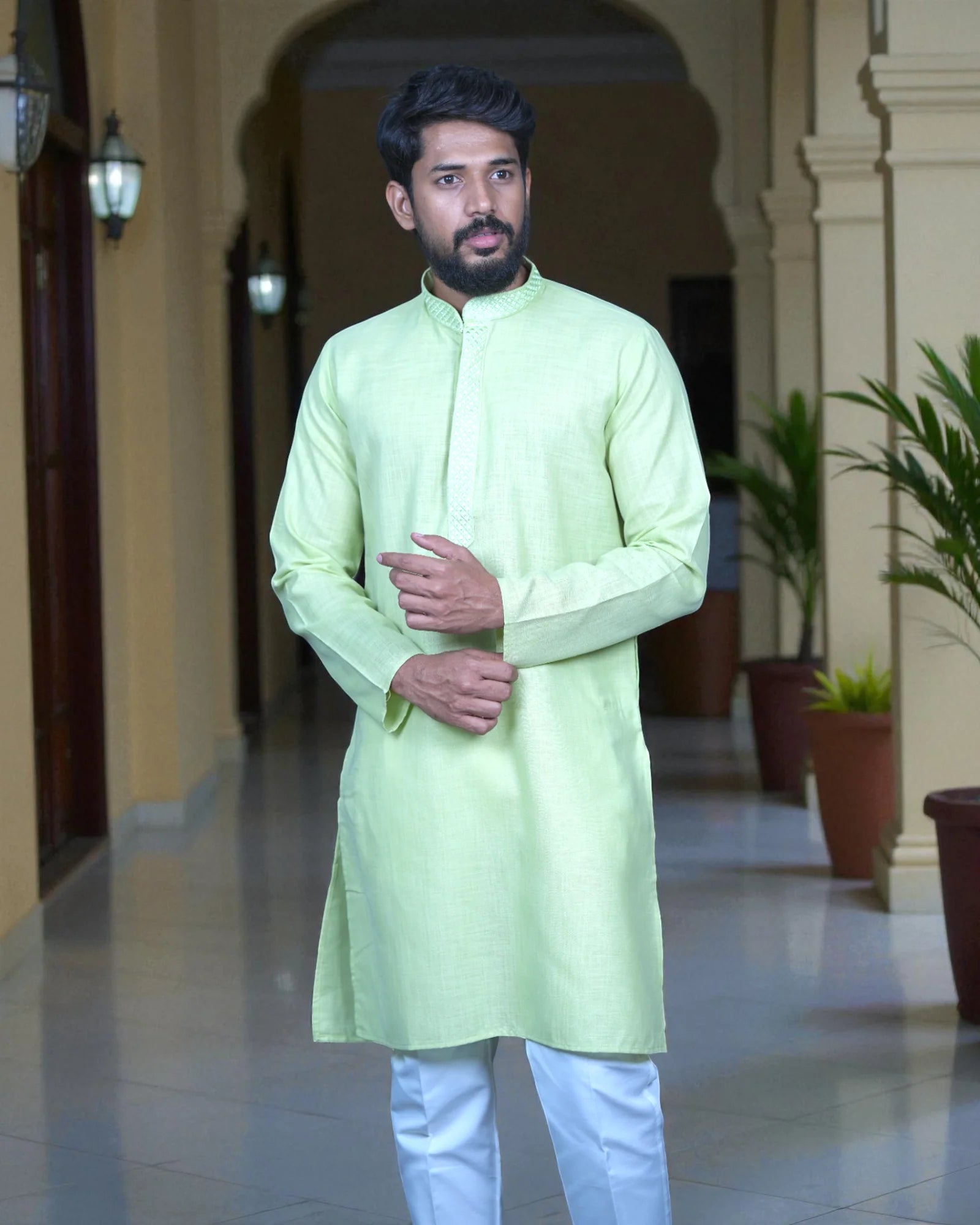 Heritage Embroidered Kurta and Pajama Set
