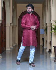 Jacquard Cotton Textured Kurta Pajama Set