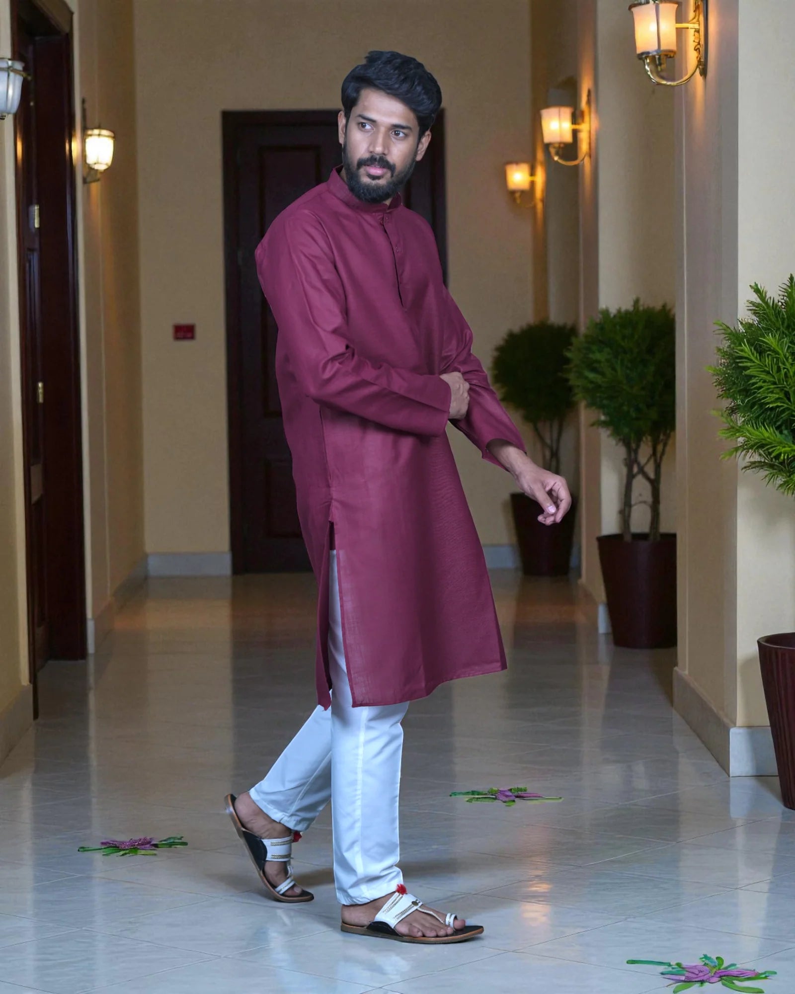 Cotton Plain Kurta Pajama Set