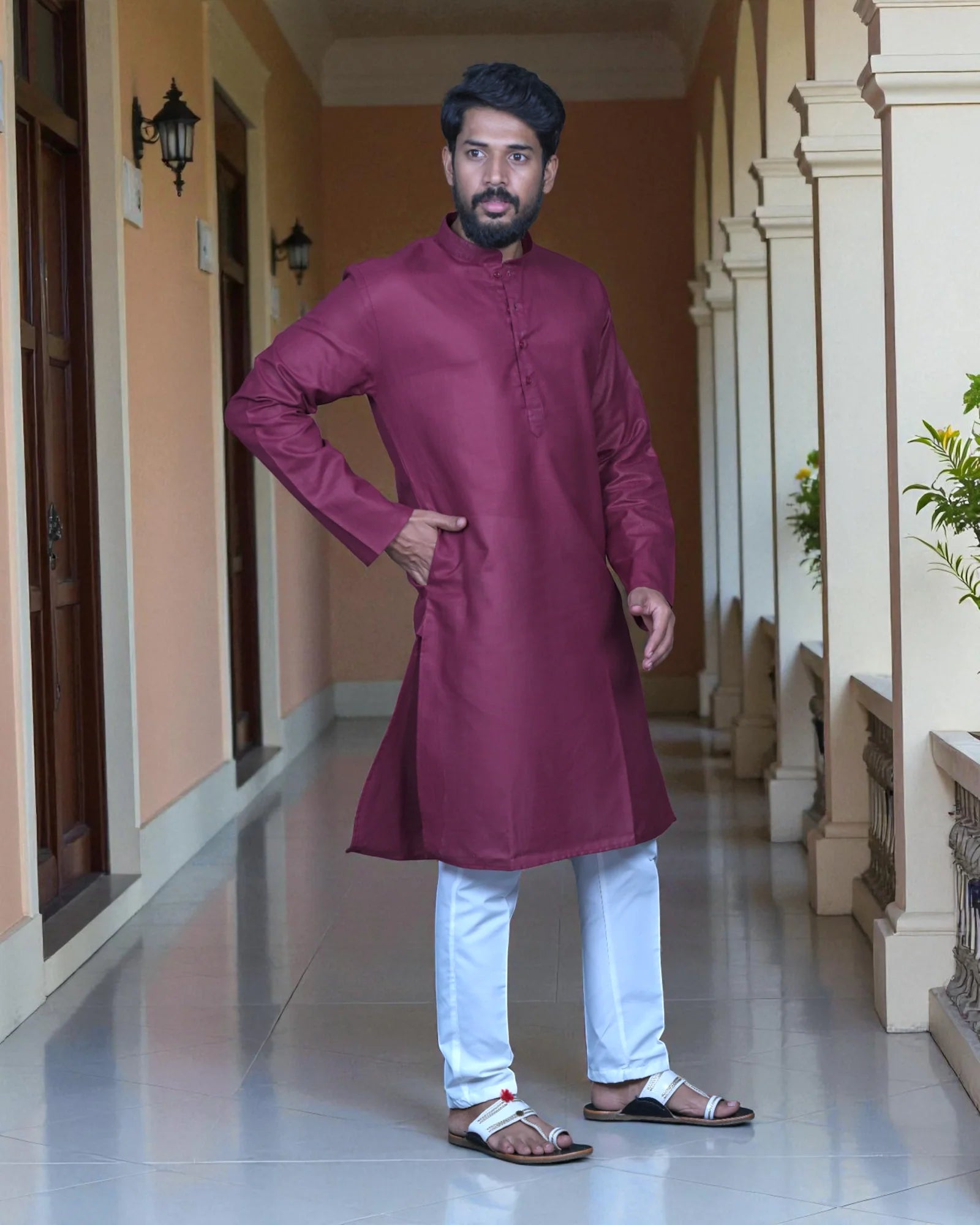 Cotton Plain Kurta Pajama Set