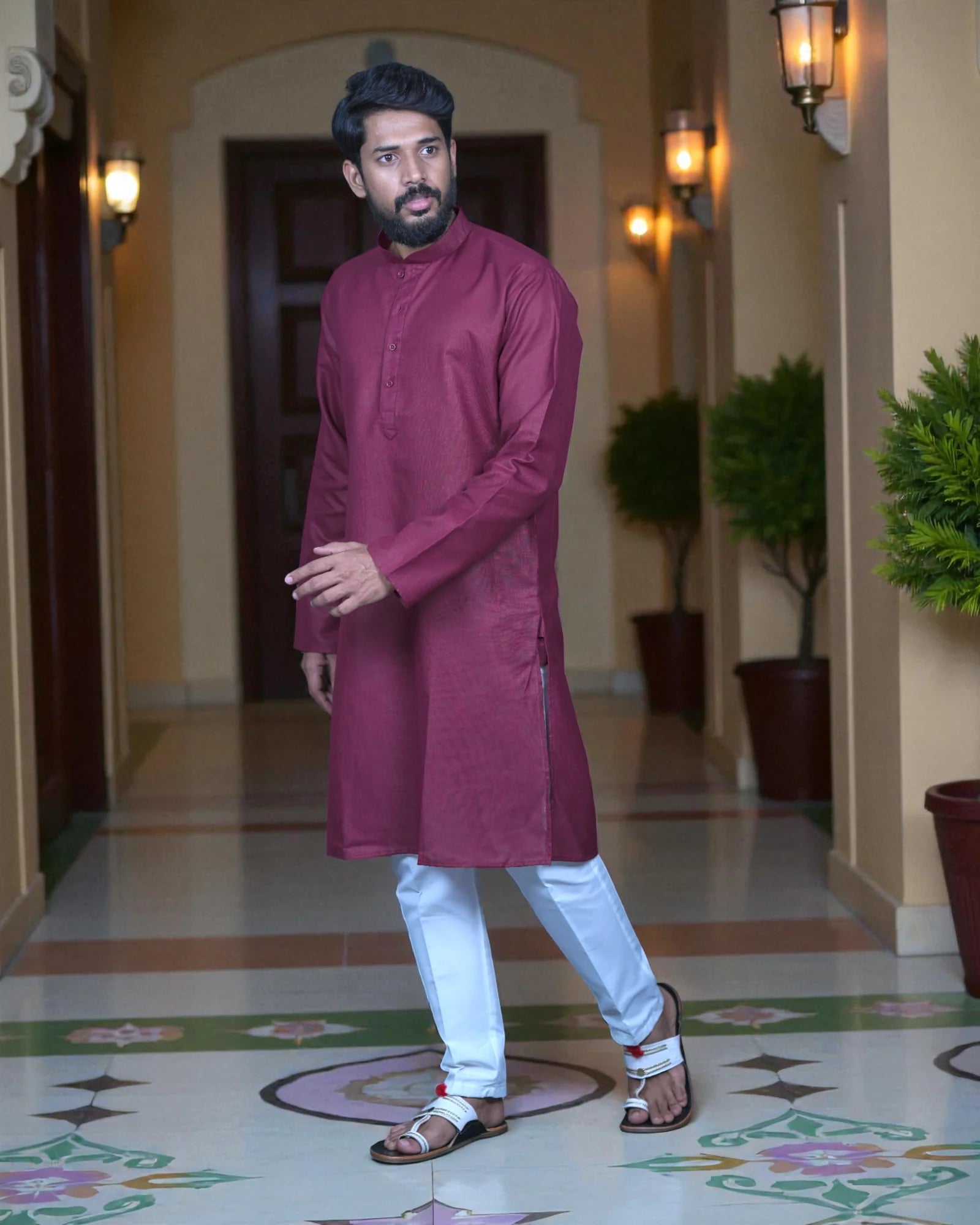 Cotton Plain Kurta Pajama Set