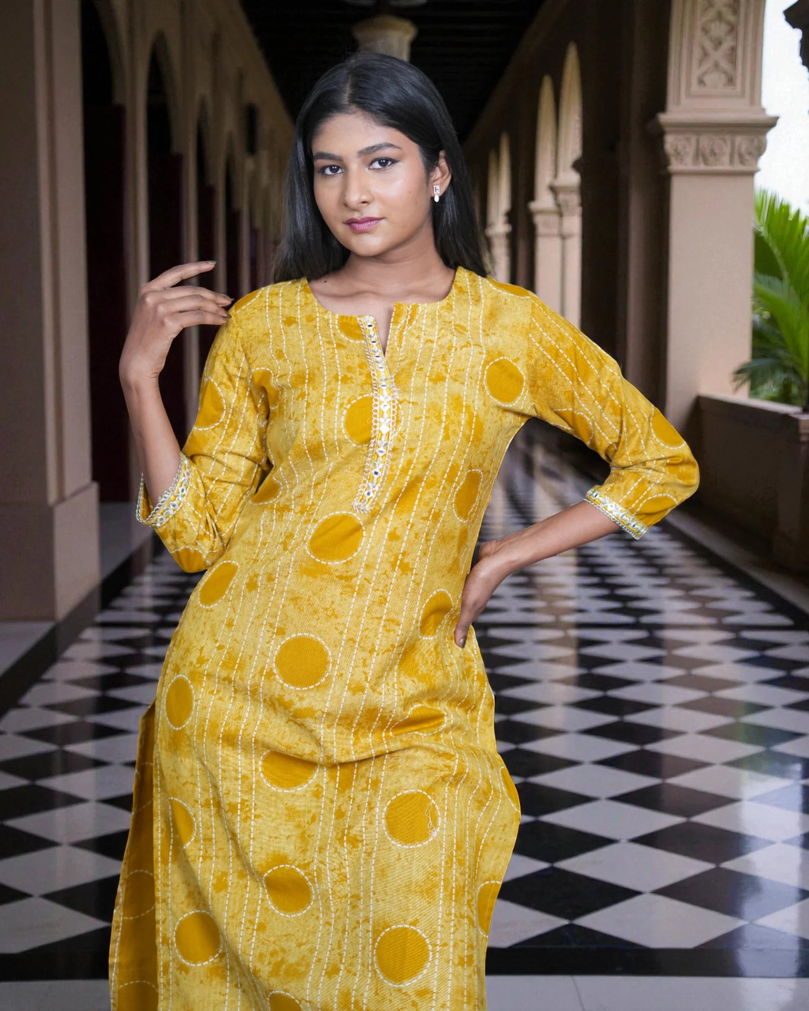 Embroidered Cotton Bottoms Co-Ord Set