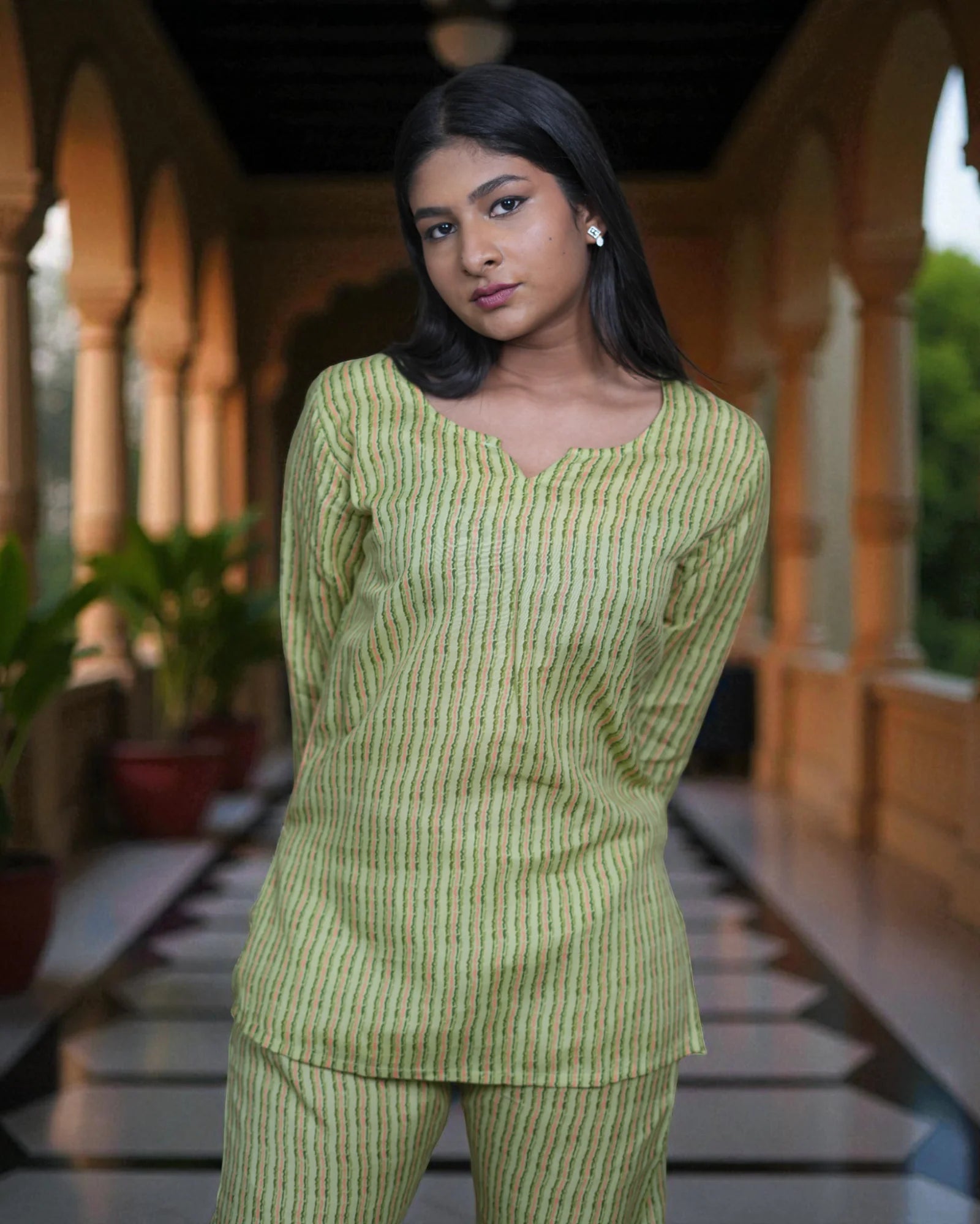 Vibrant Cotton Cord Embroidered Co-Ord Set