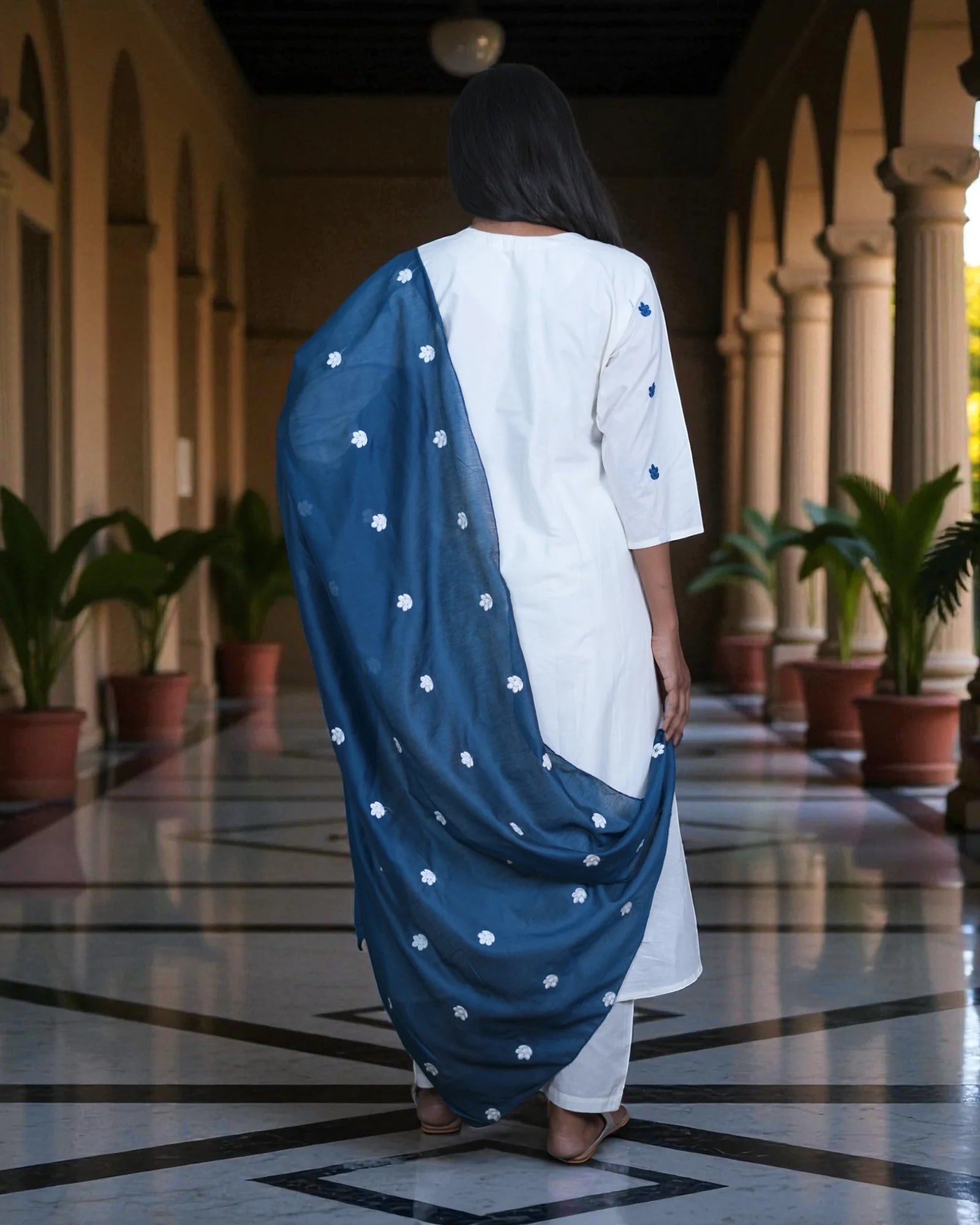 Soft Mul Cotton Anarkali With Embroidery