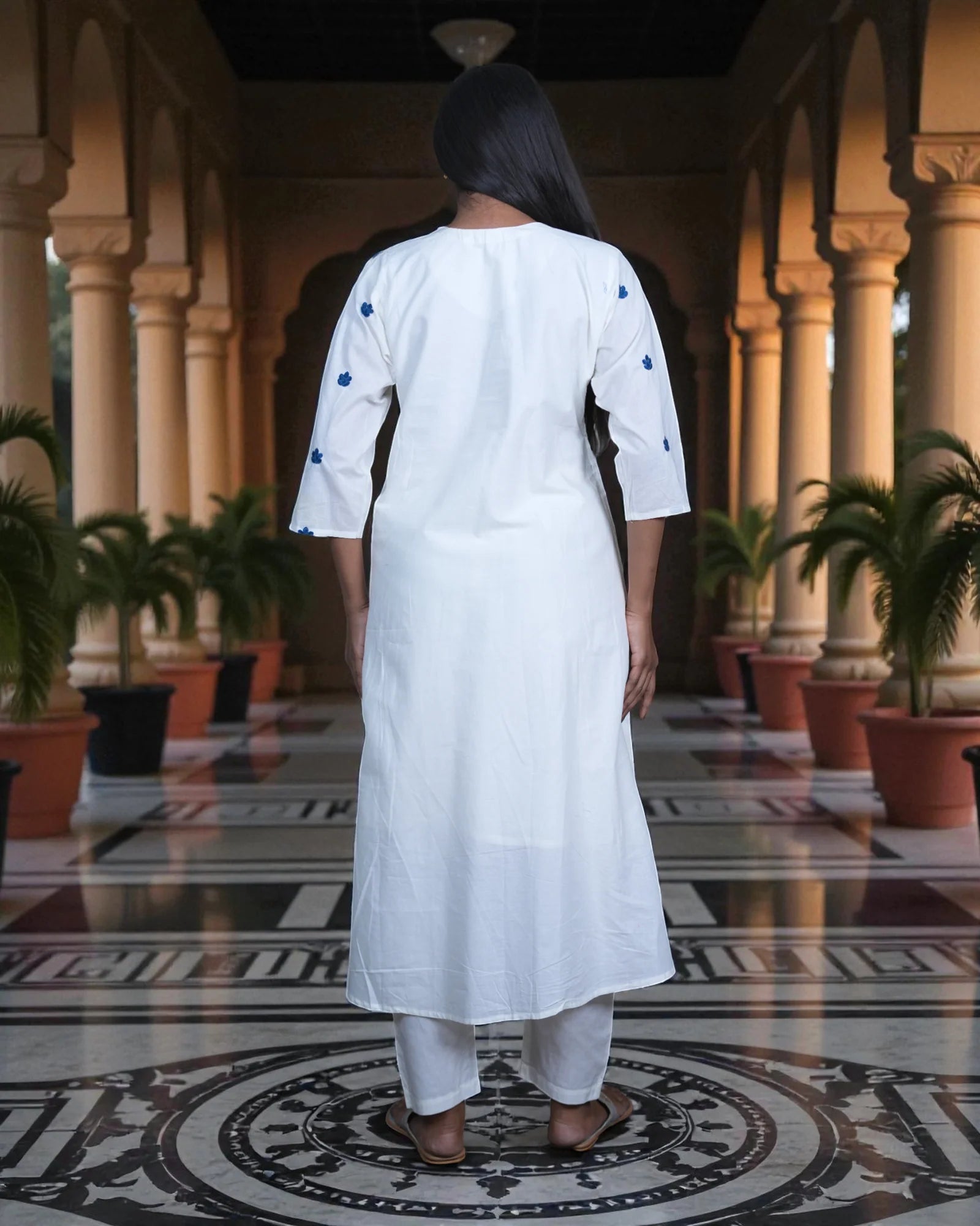 Soft Mul Cotton Anarkali With Embroidery