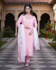 Cotton Embroidered Kurta Set