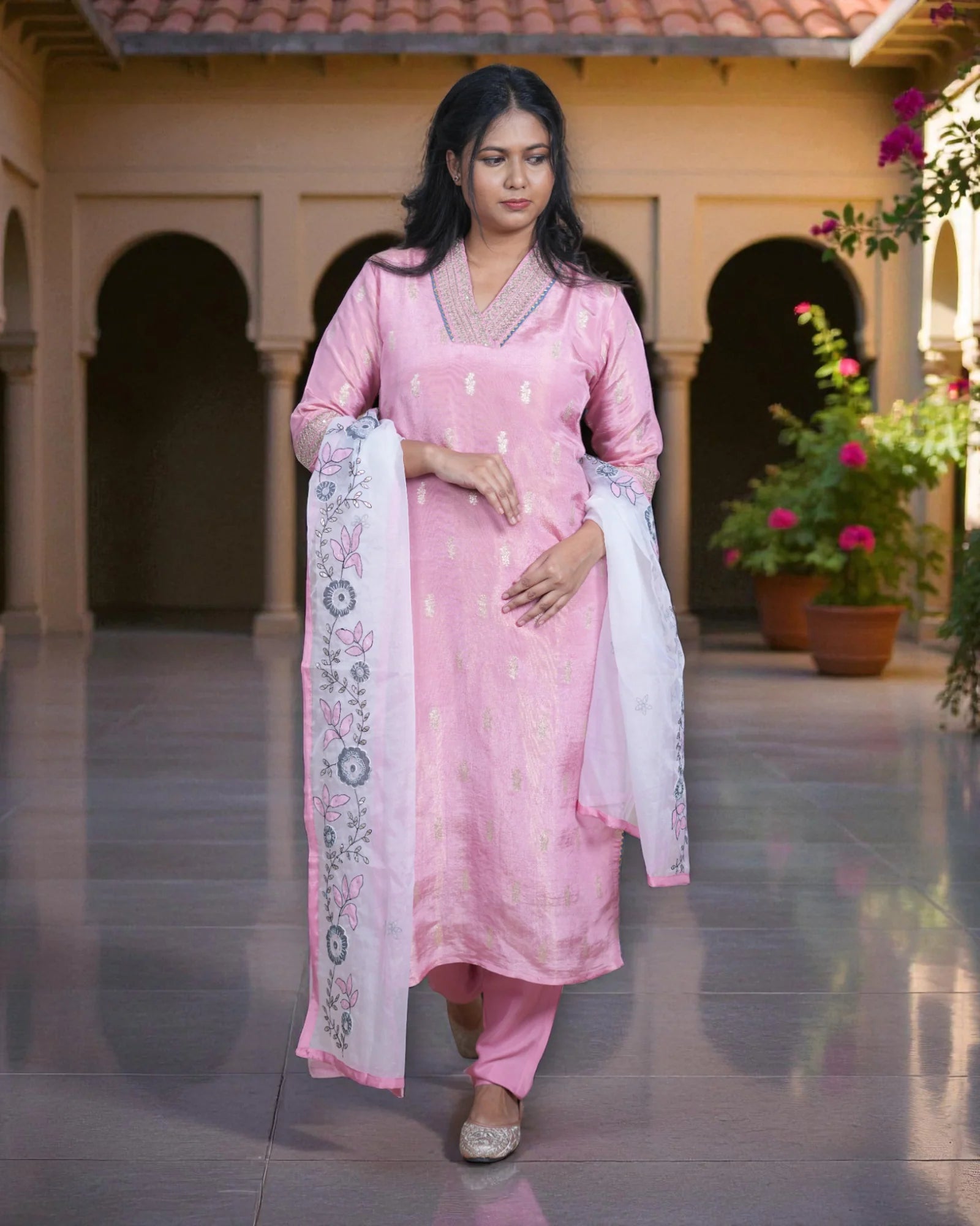 Cotton Embroidered Kurta Set