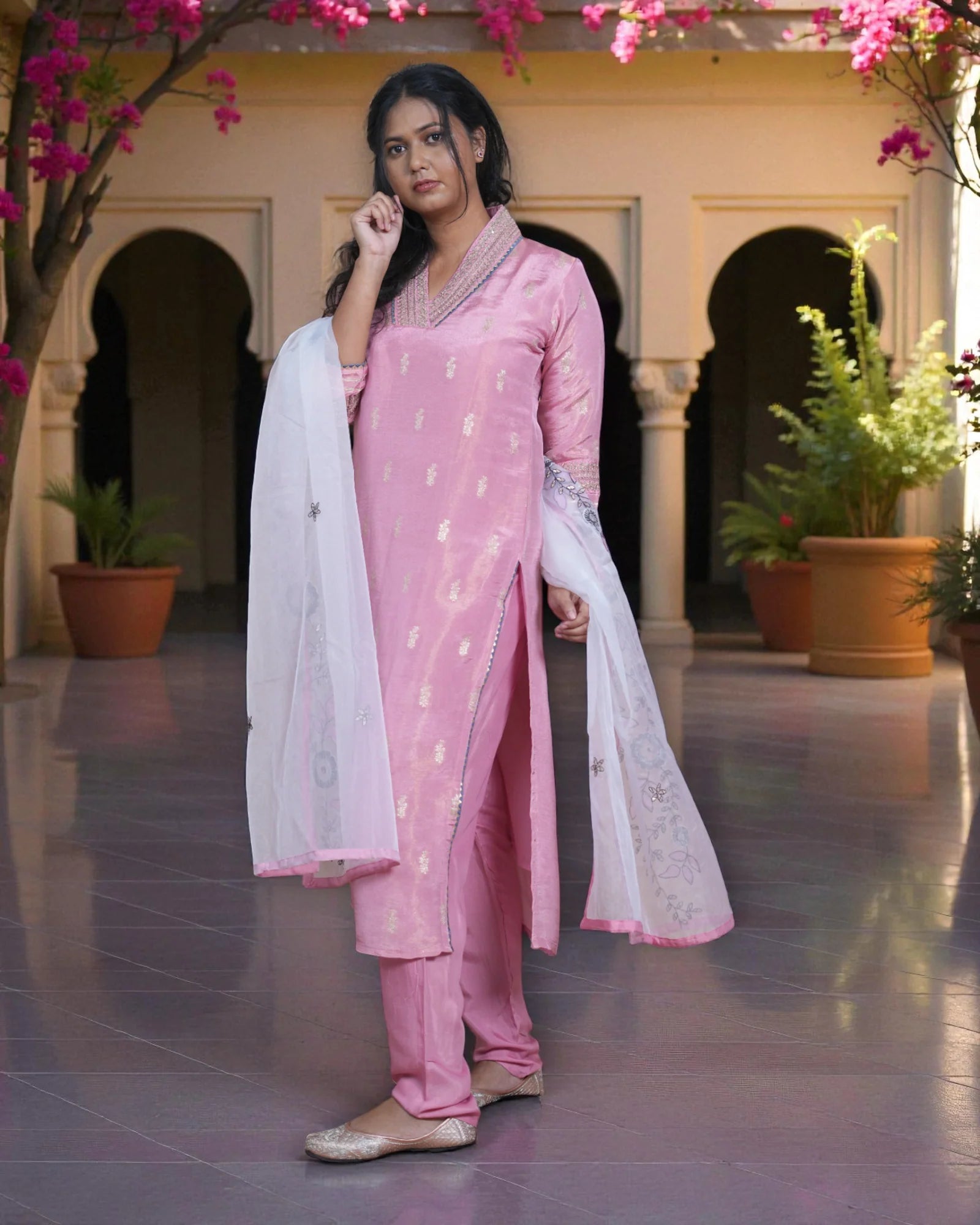 Cotton Embroidered Kurta Set