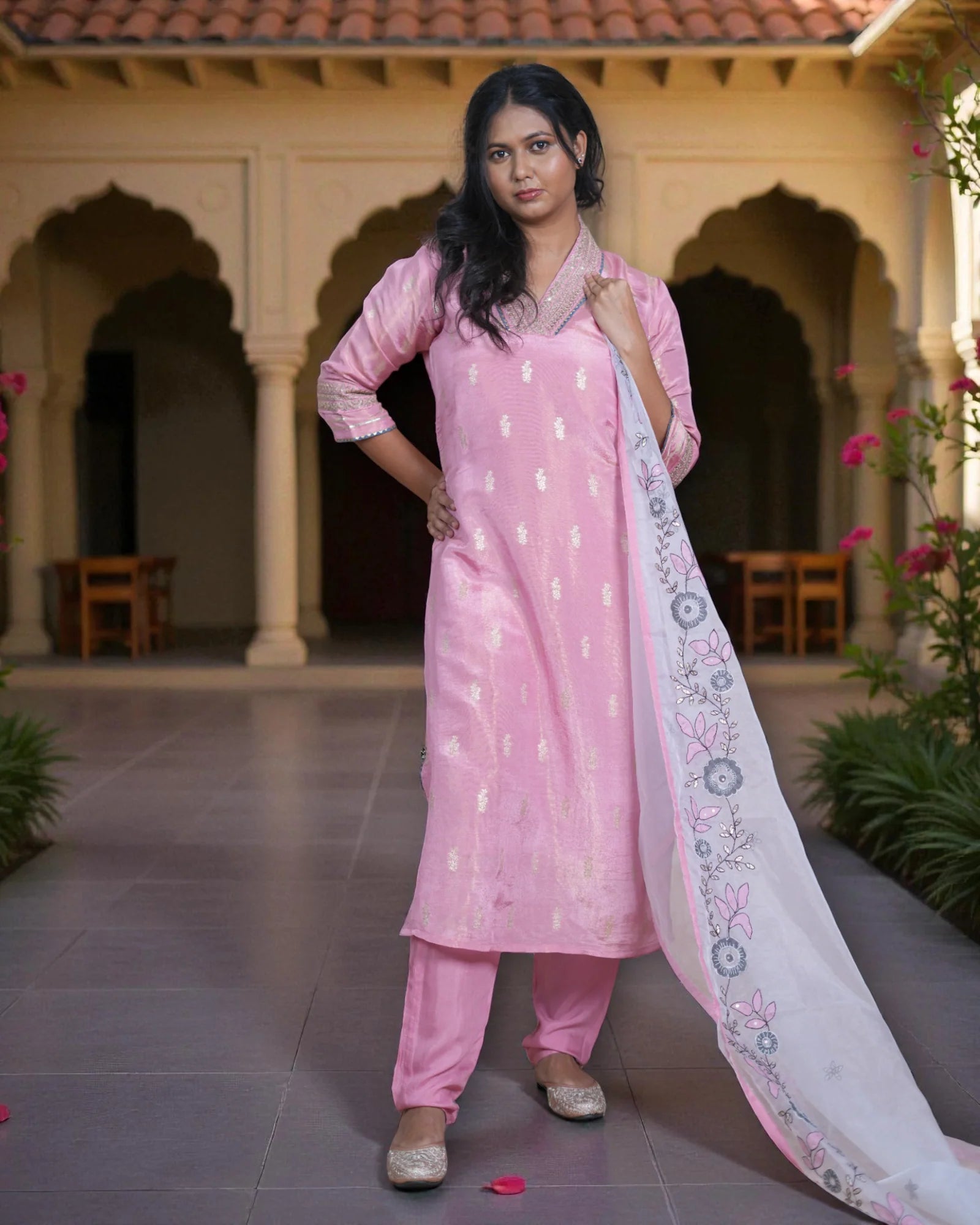 Cotton Embroidered Kurta Set